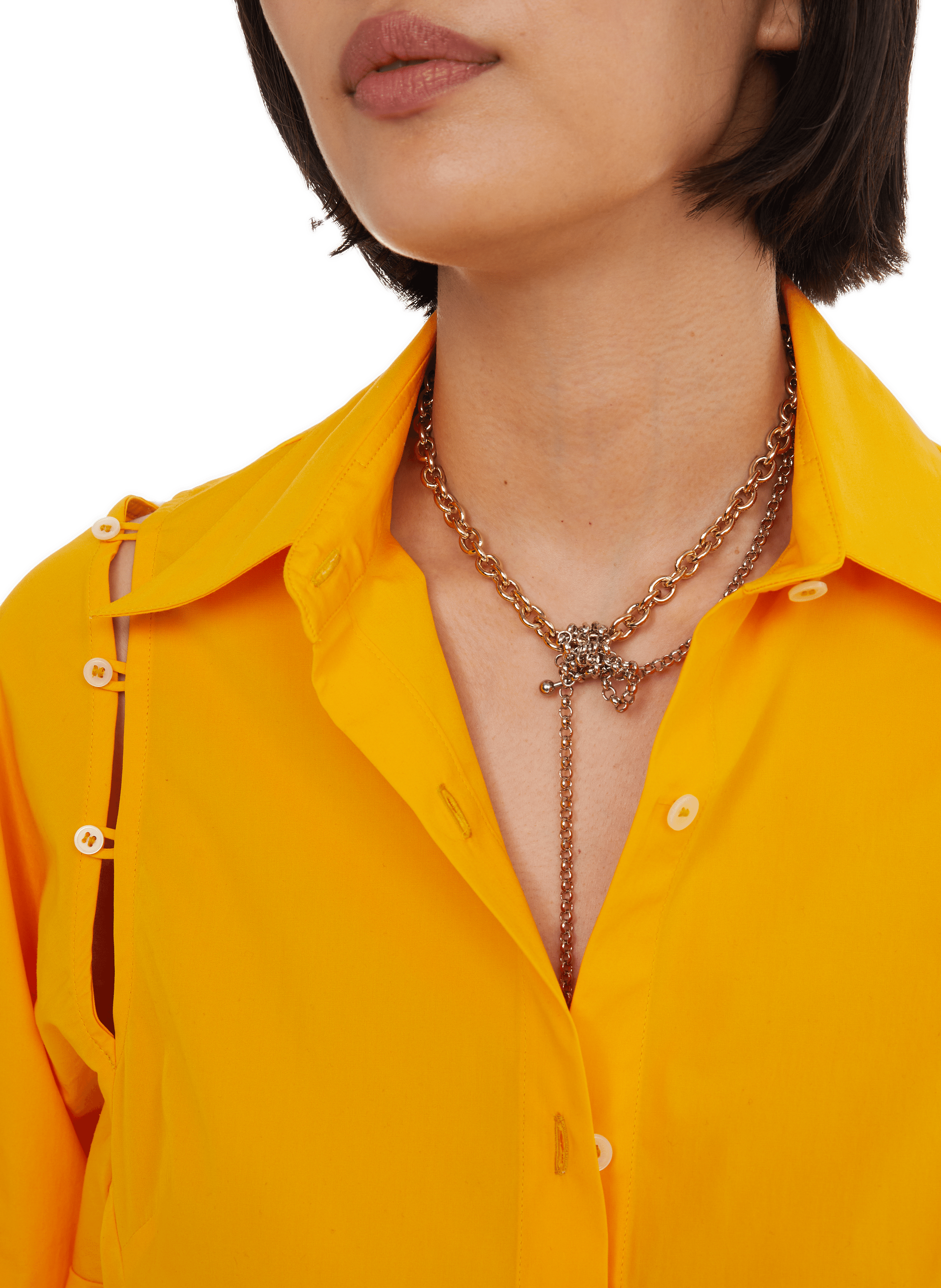 Long-sleeve cotton Shirt  EUDON CHOI Orange