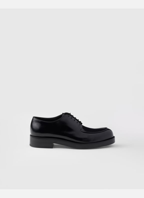 Derbies en cuir brossé Noir by PRADA PRADA Derbies en cuir brossé Noir