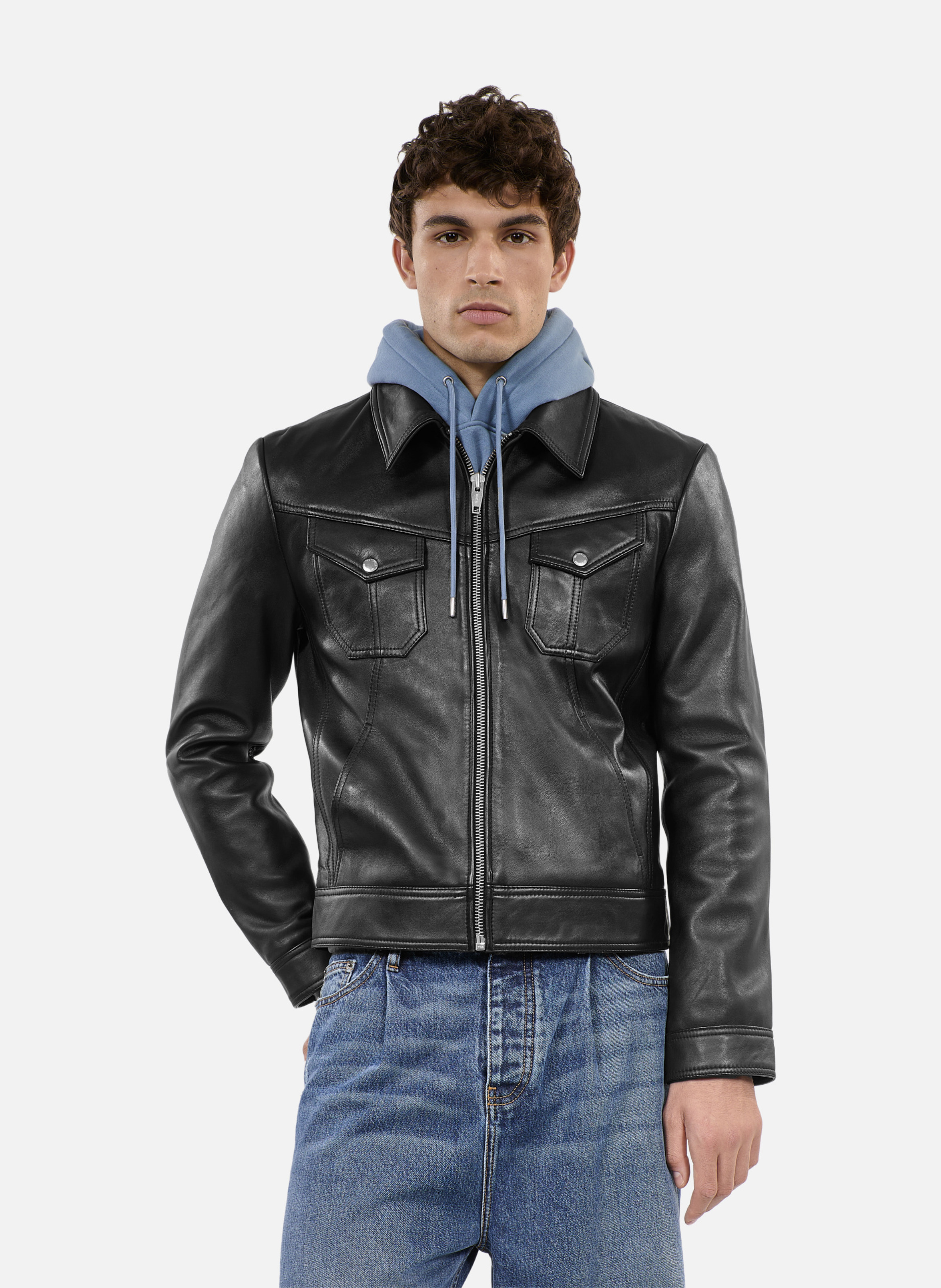 Blouson en cuir THE KOOPLES Noir
