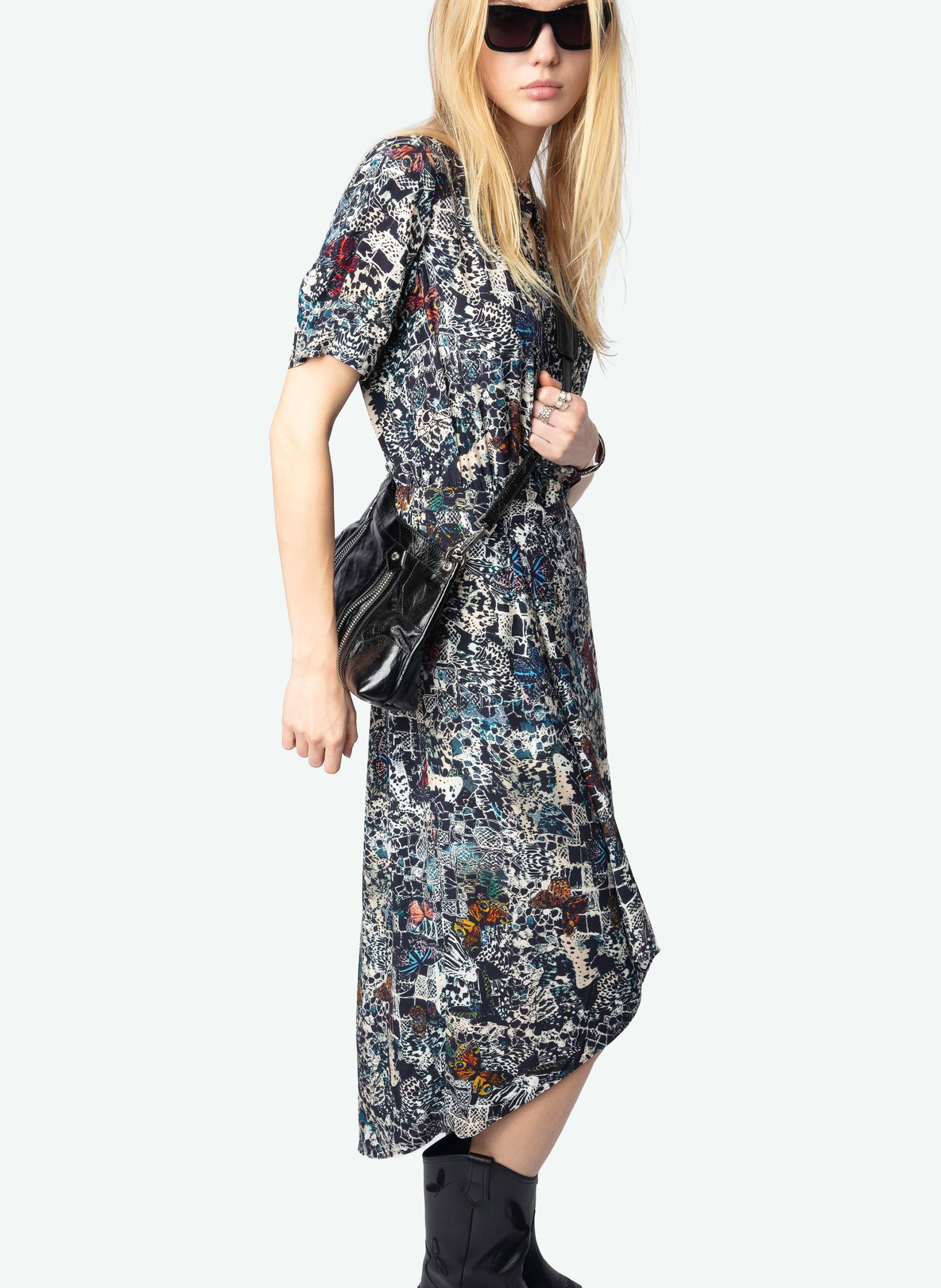 Robe midi imprimée à manches courtes rimaz ZADIG&VOLTAIRE Bleu