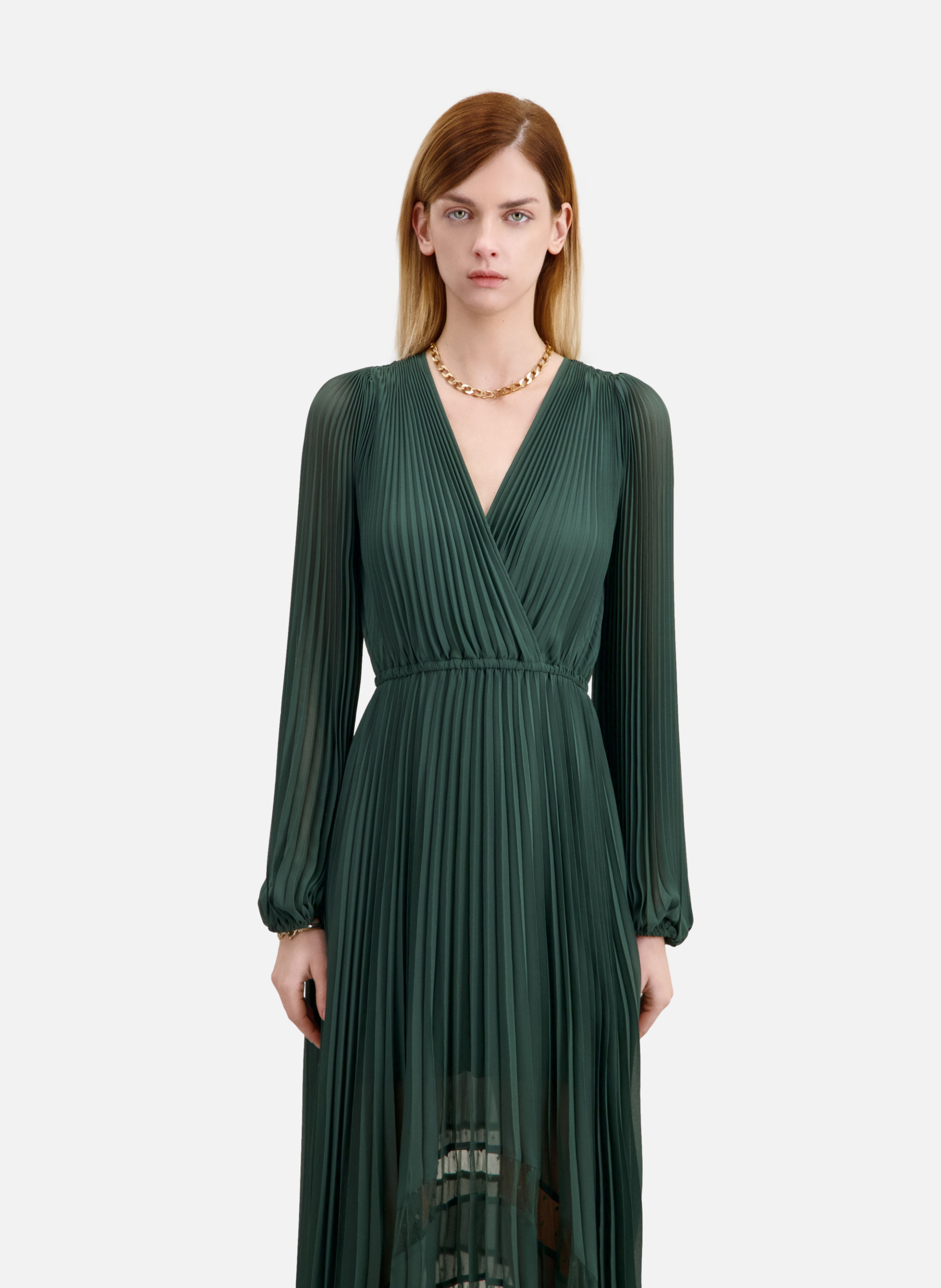 Robe longue plissée THE KOOPLES Vert
