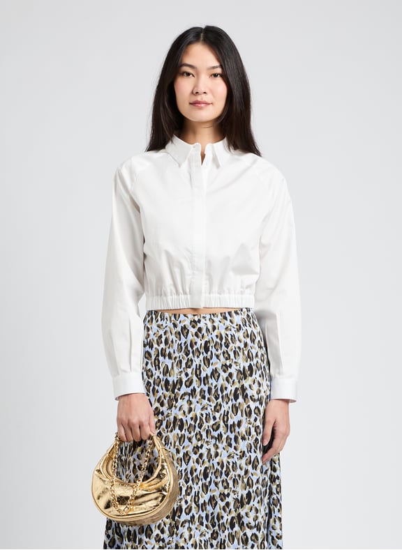 Cropped cotton shirt White by SAISON 1865 SAISON 1865 Cropped cotton shirt White