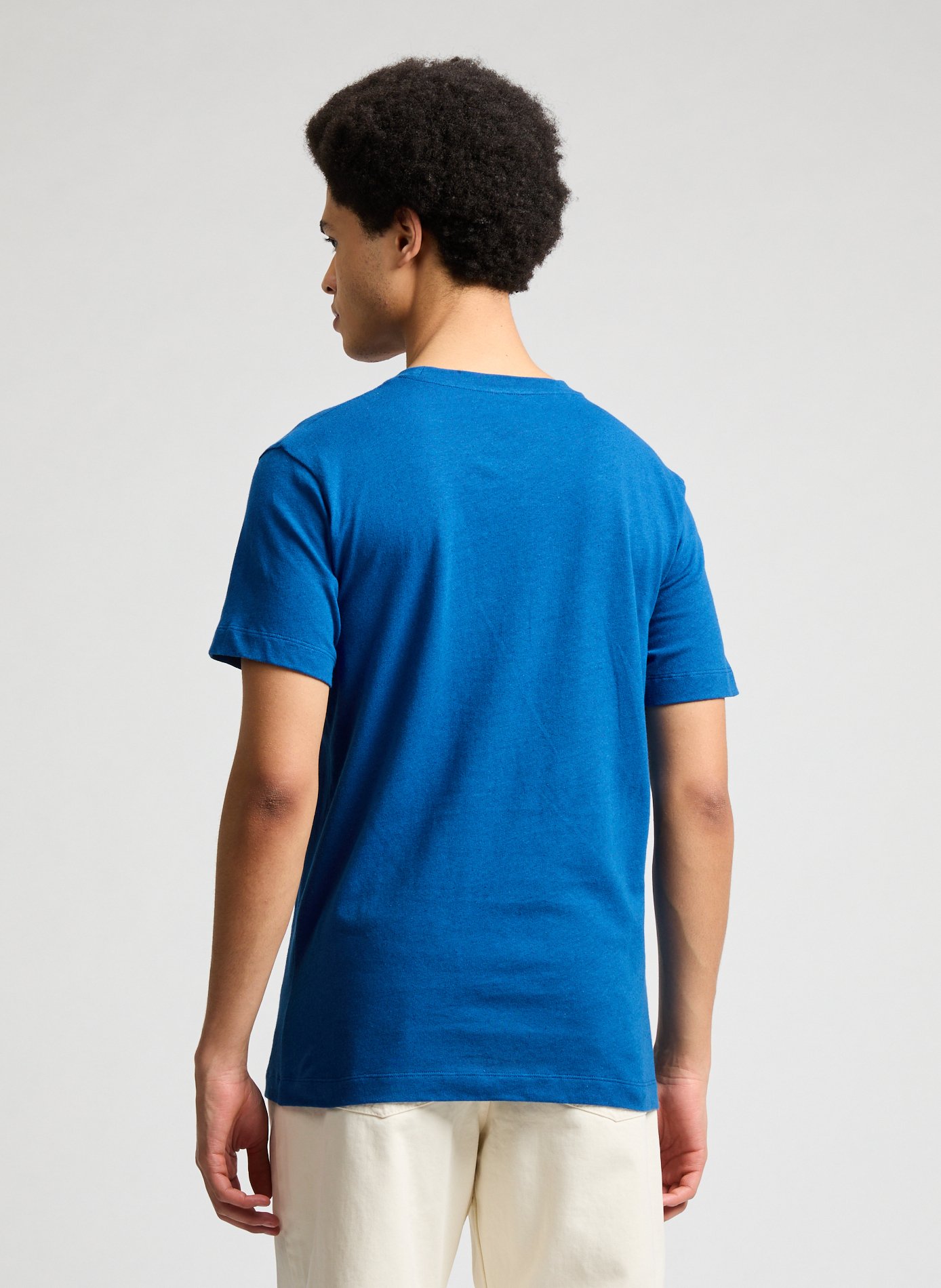 T-shirt en coton et lin AU PRINTEMPS PARIS Bleu