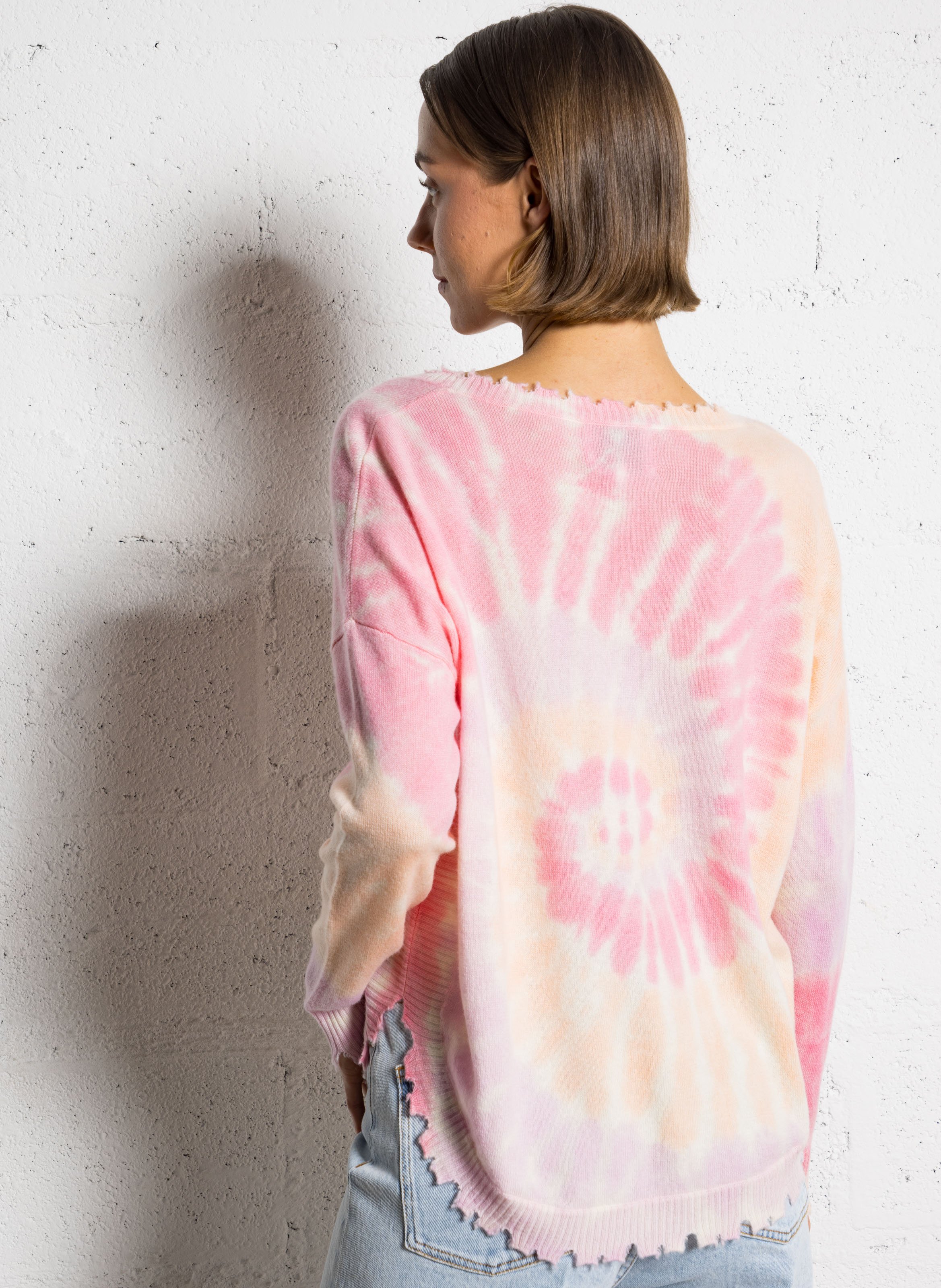Pull tie-and-dye en cachemire mela sunny KUJTEN Rose