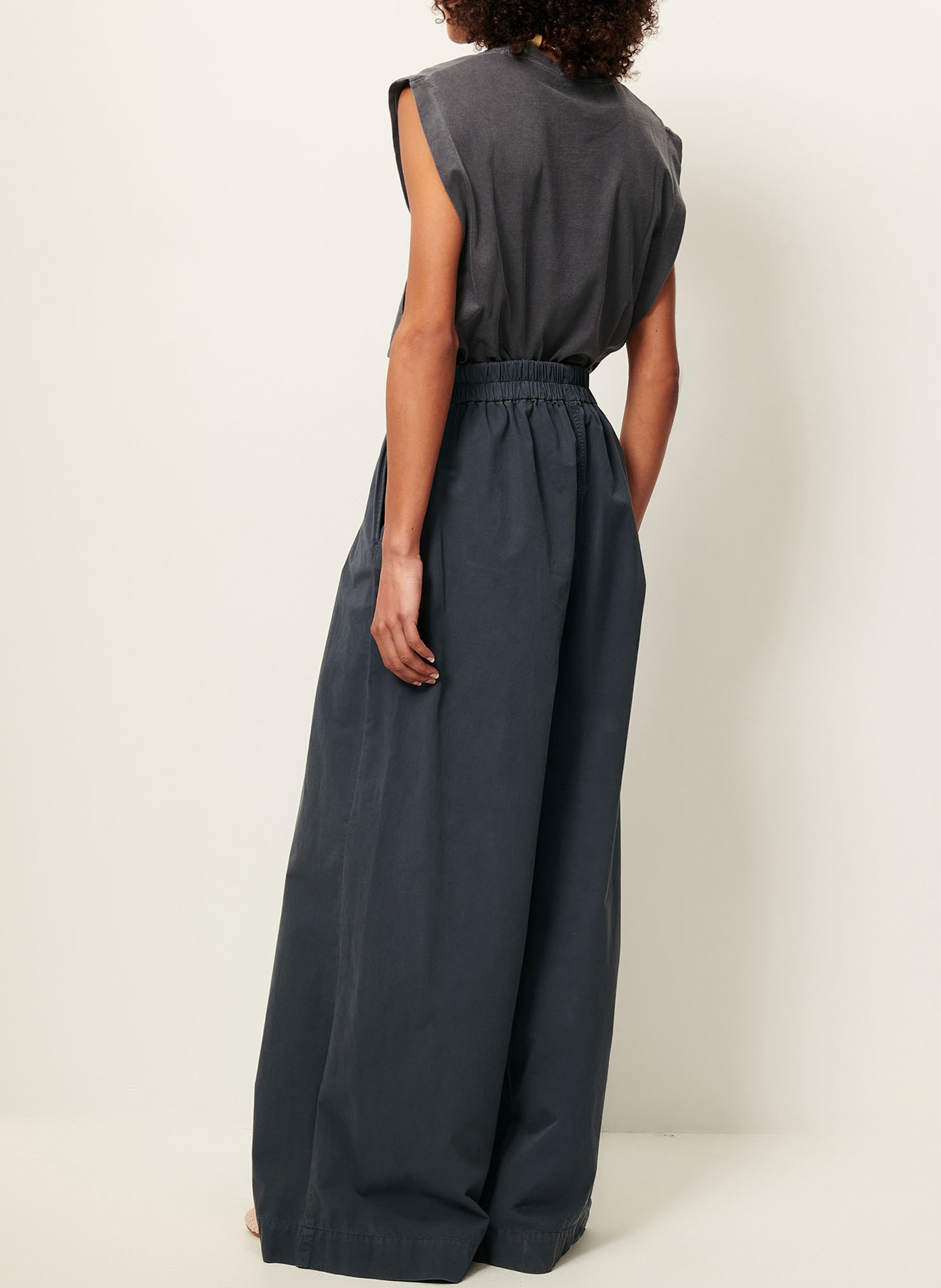 Tee-shirt col rond droit en coton bio orlando SESSUN Gris