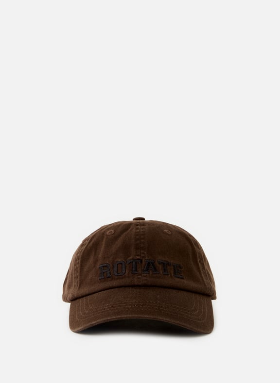 Washed cotton cap Brown by ROTATE ROTATE Washed cotton cap Brown