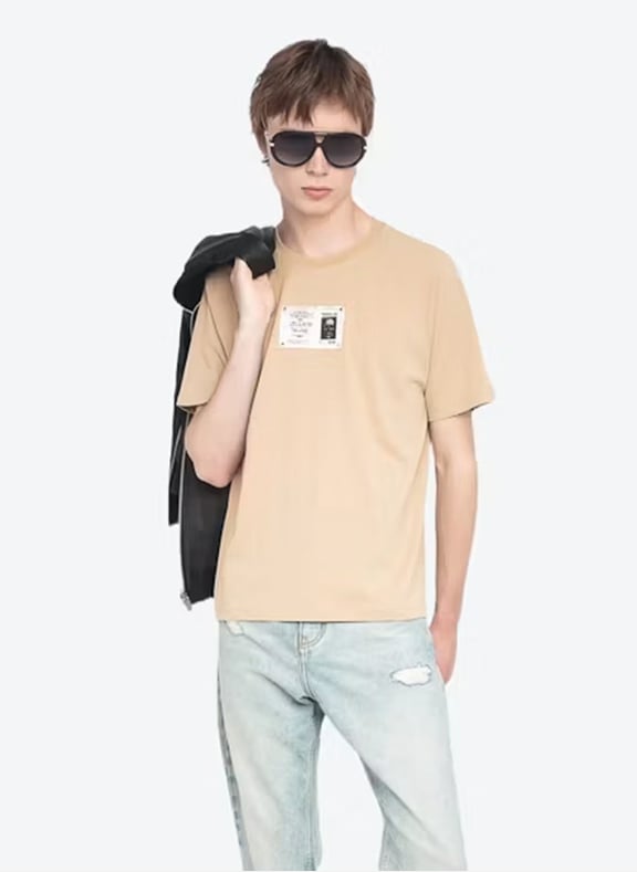 Tee-shirt col rond en coton torry Beige by ZADIG&VOLTAIRE ZADIG&VOLTAIRE Tee-shirt col rond en coton torry Beige