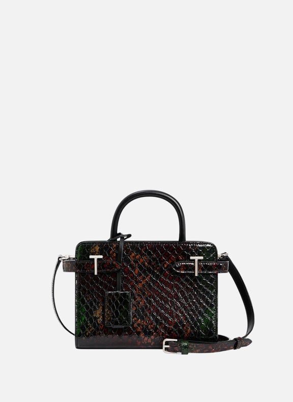 Petit sac à main emilie en cuir effet python Noir by LE TANNEUR LE TANNEUR Petit sac à main emilie en cuir effet python Noir