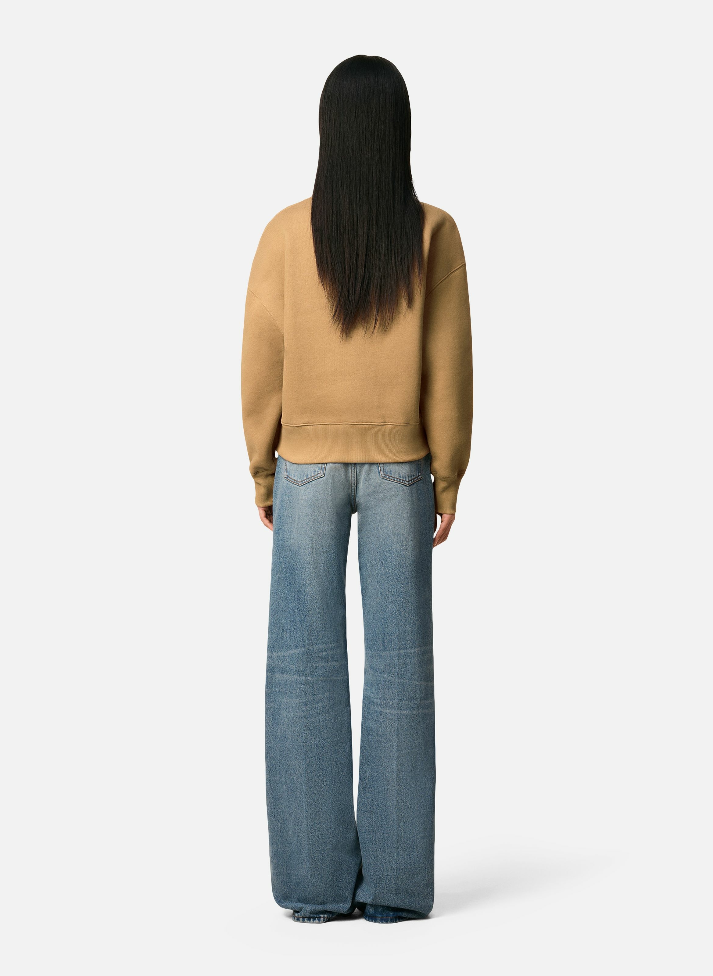 Sweatshirt ami de coeur en coton unisexe AMI PARIS Marron