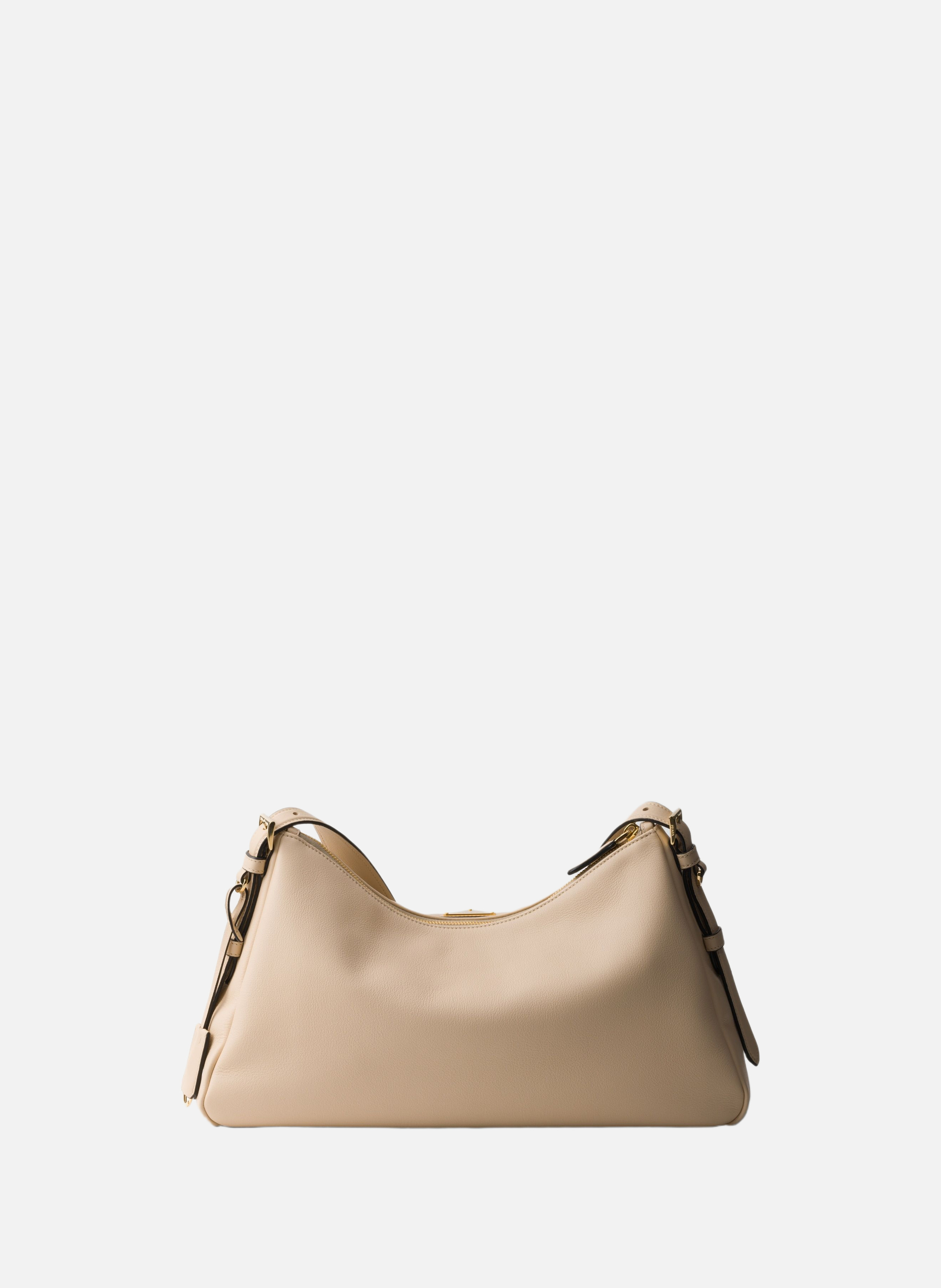 Grand sac porté épaule en cuir prada aimée PRADA Beige