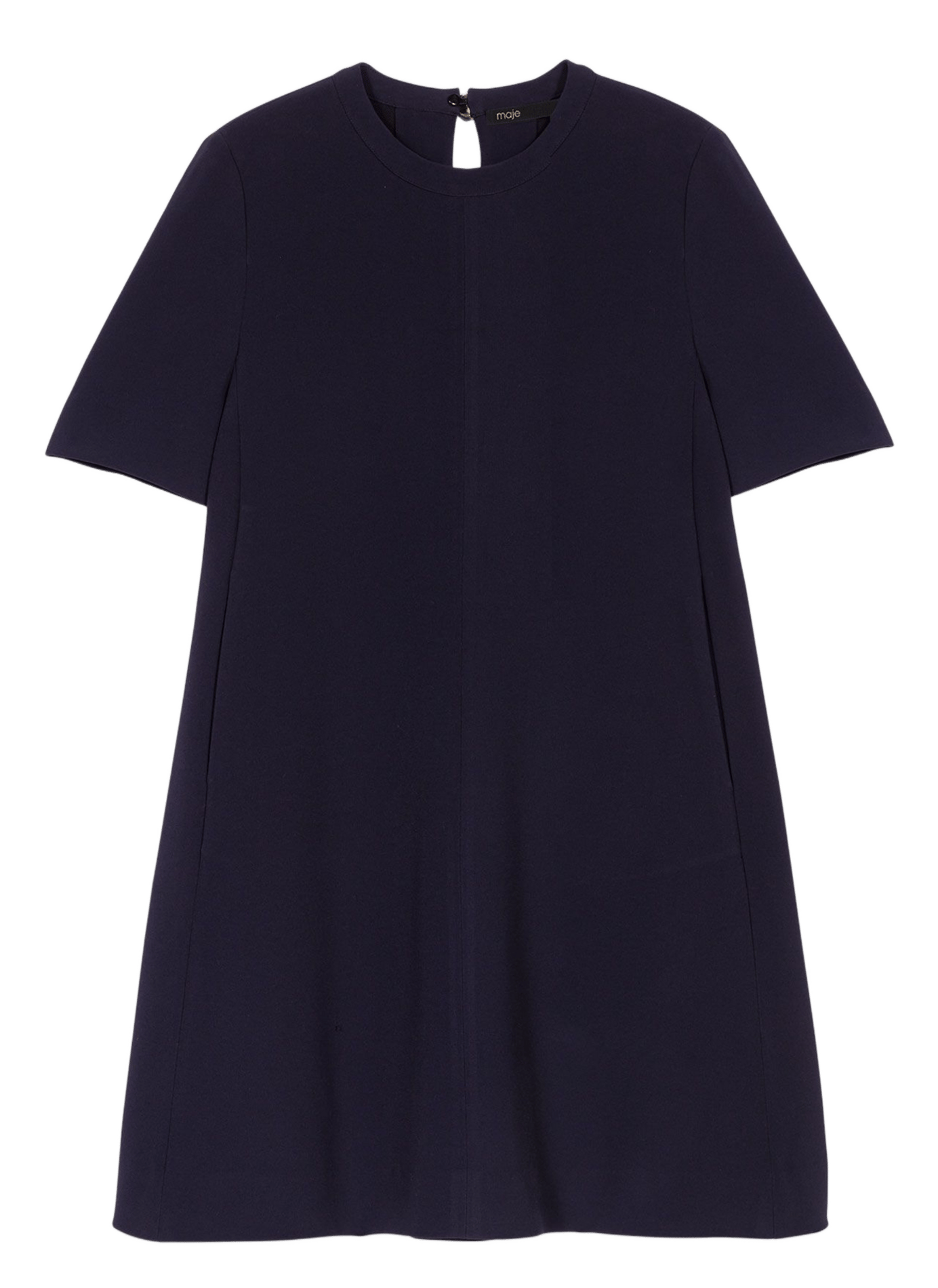 Robe courte col rond Bleu