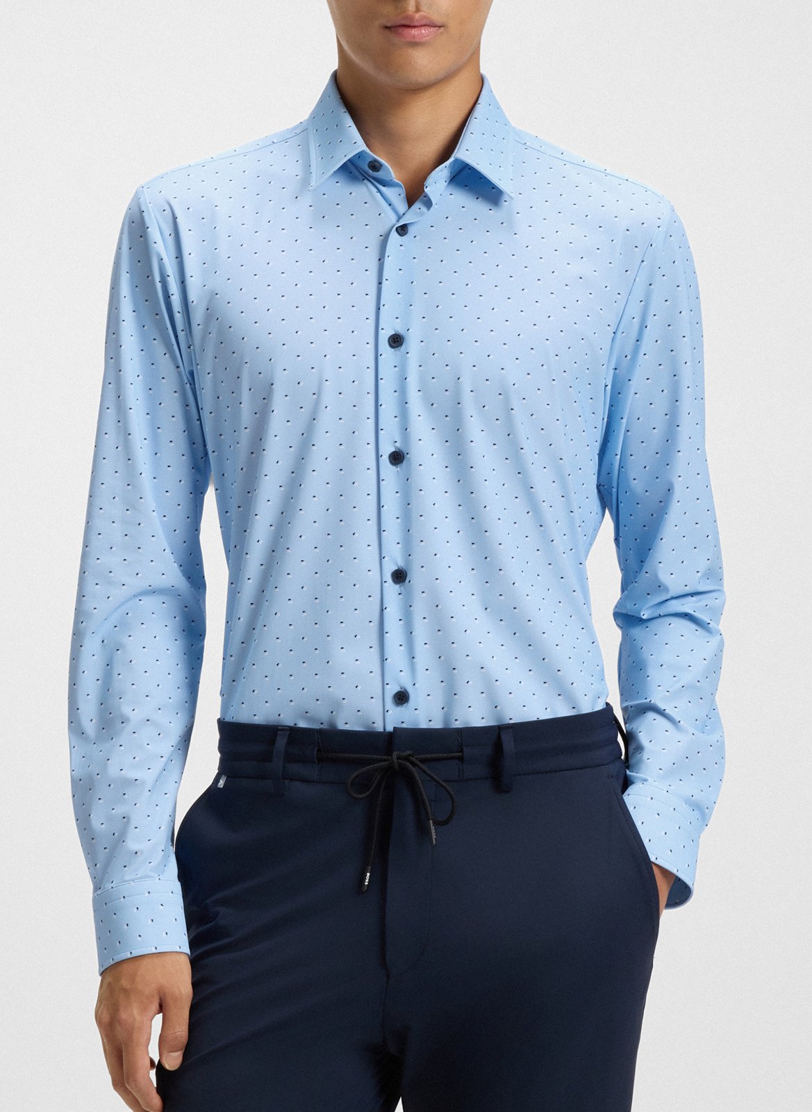 Chemise slim à motifs BOSS Bleu