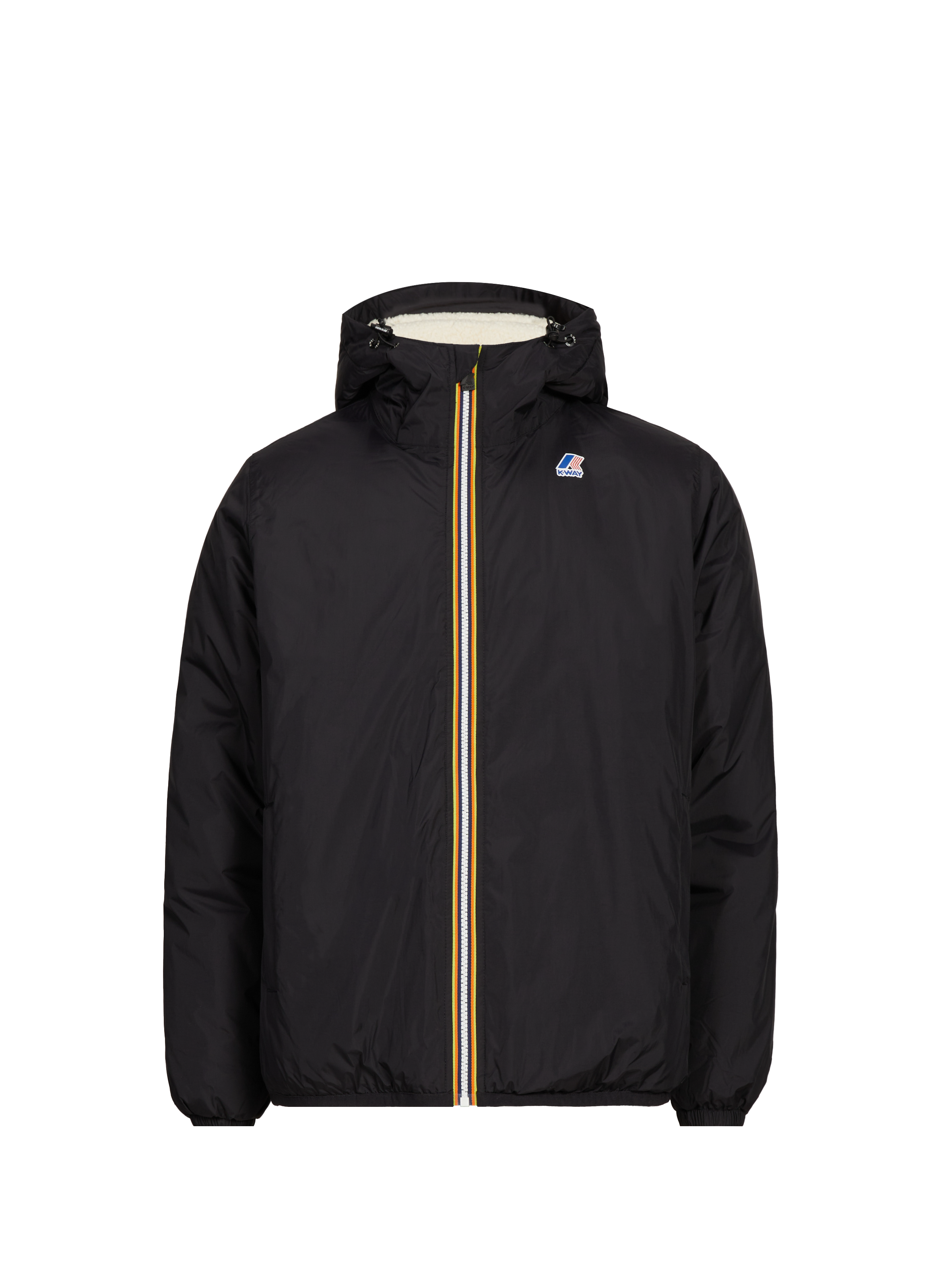 K-WAY Straight hooded parka Black