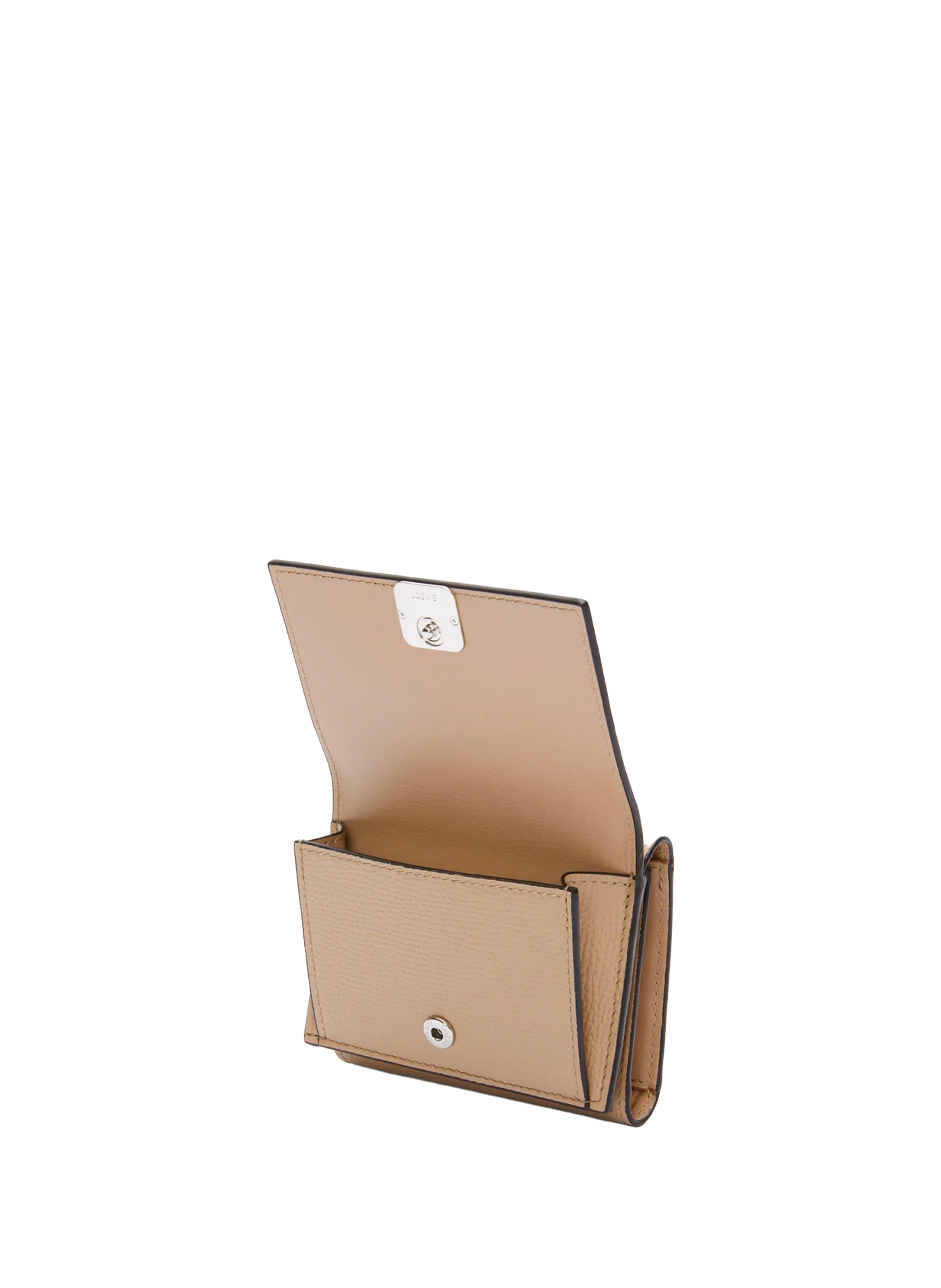 Three-fold Anagram calfskin leather wallet LOEWE Beige