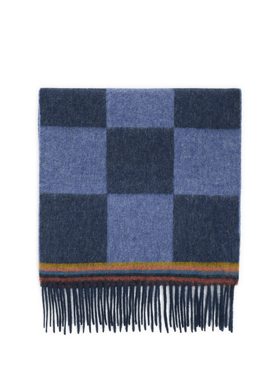 PAUL SMITH Echarpe réversible en laine Bleu