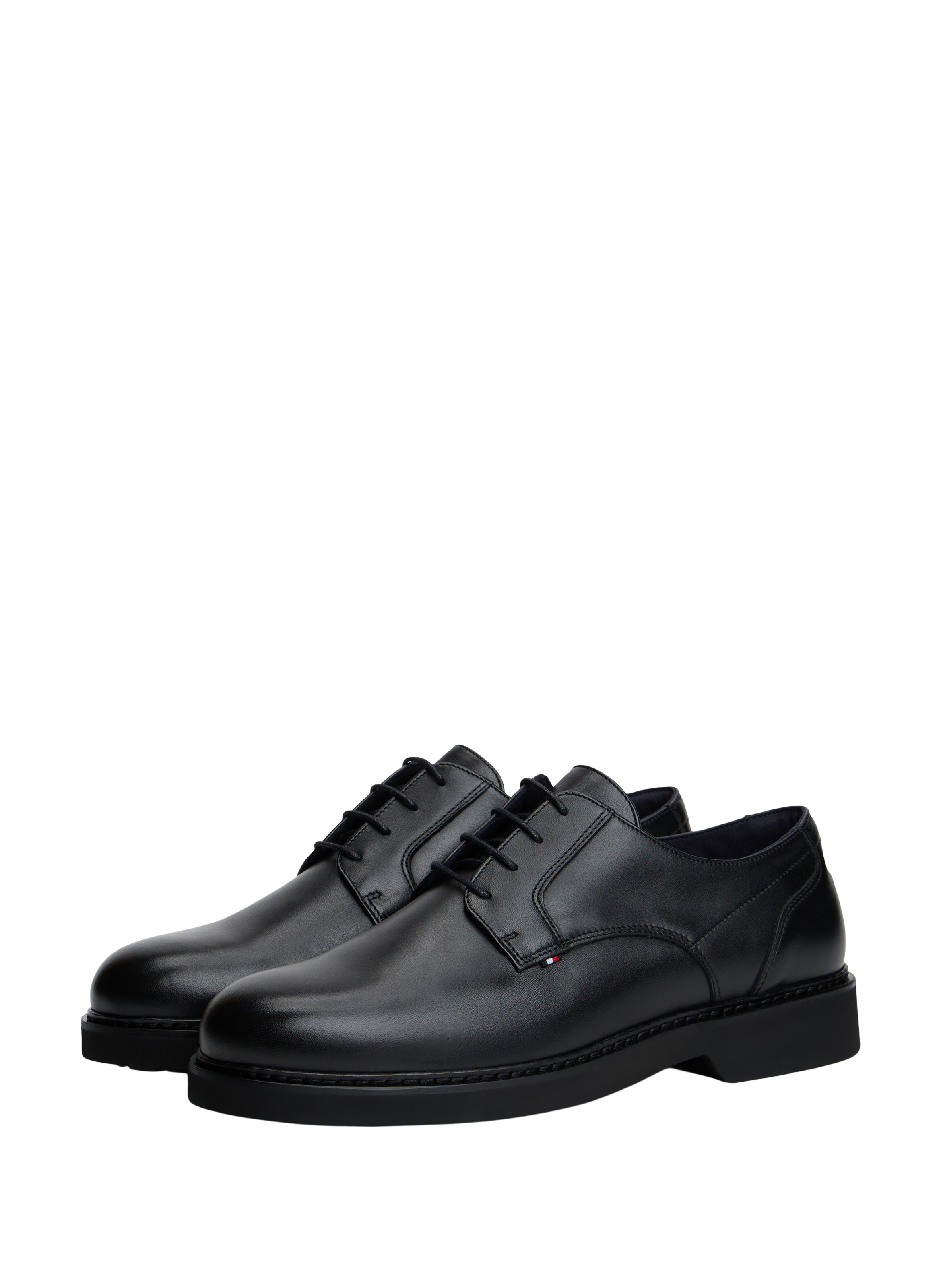 Derbies à lacet en cuir lisse TOMMY HILFIGER Noir