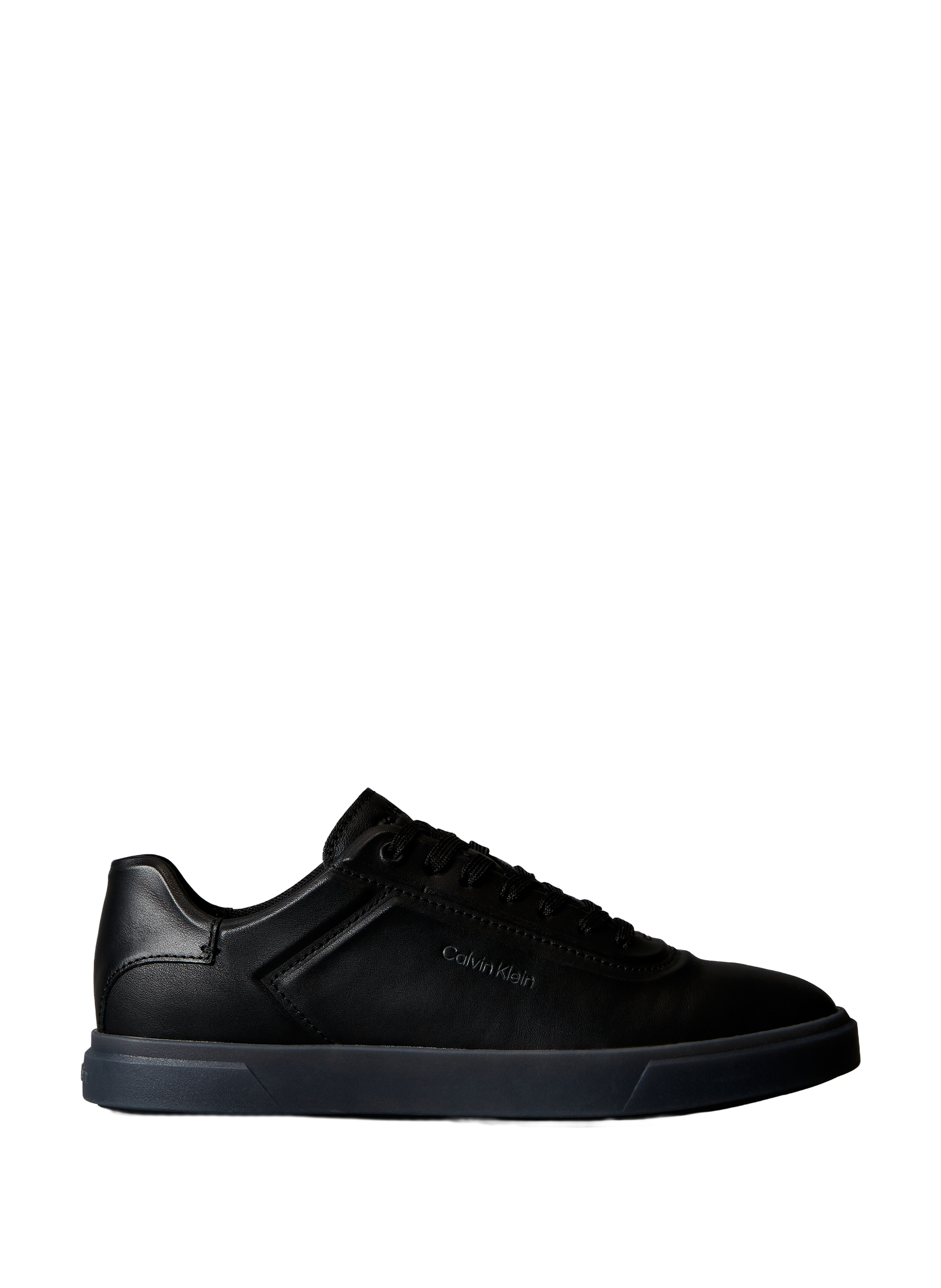 Basket en cuir lisse CALVIN KLEIN Noir