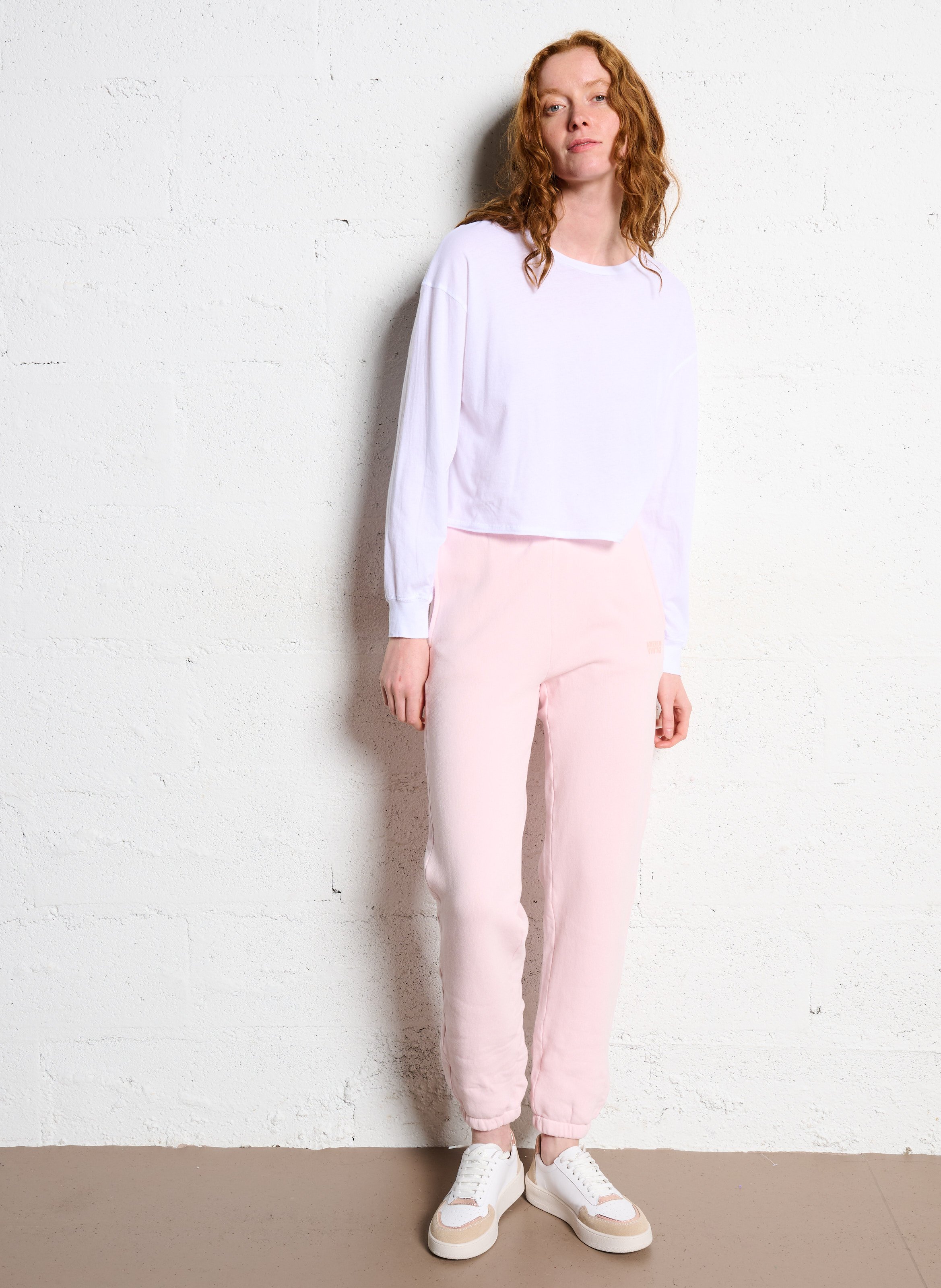 Jogging taille haute en coton mélangé izubird AMERICAN VINTAGE Rose