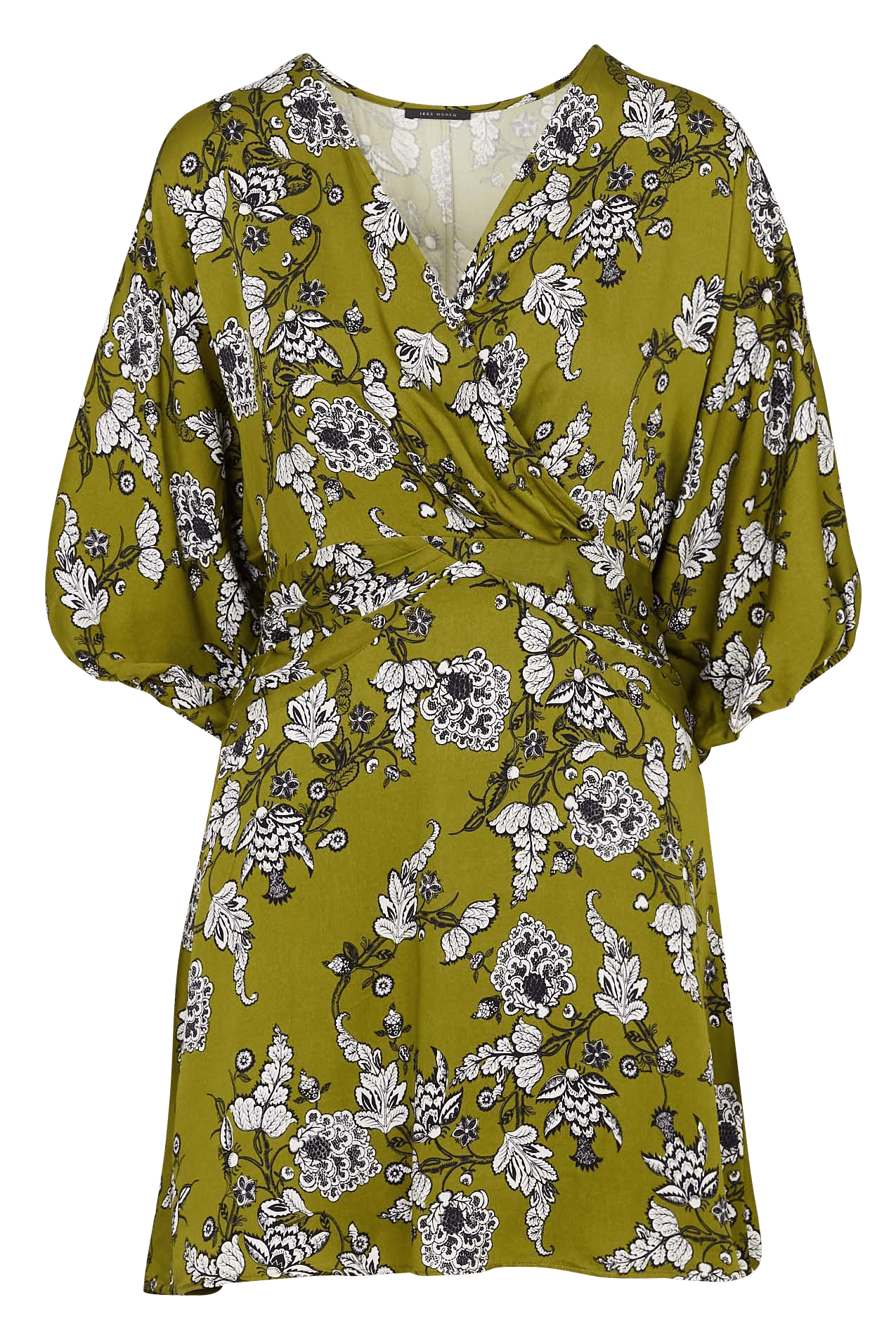 Robe courte cintrée col v IKKS Vert