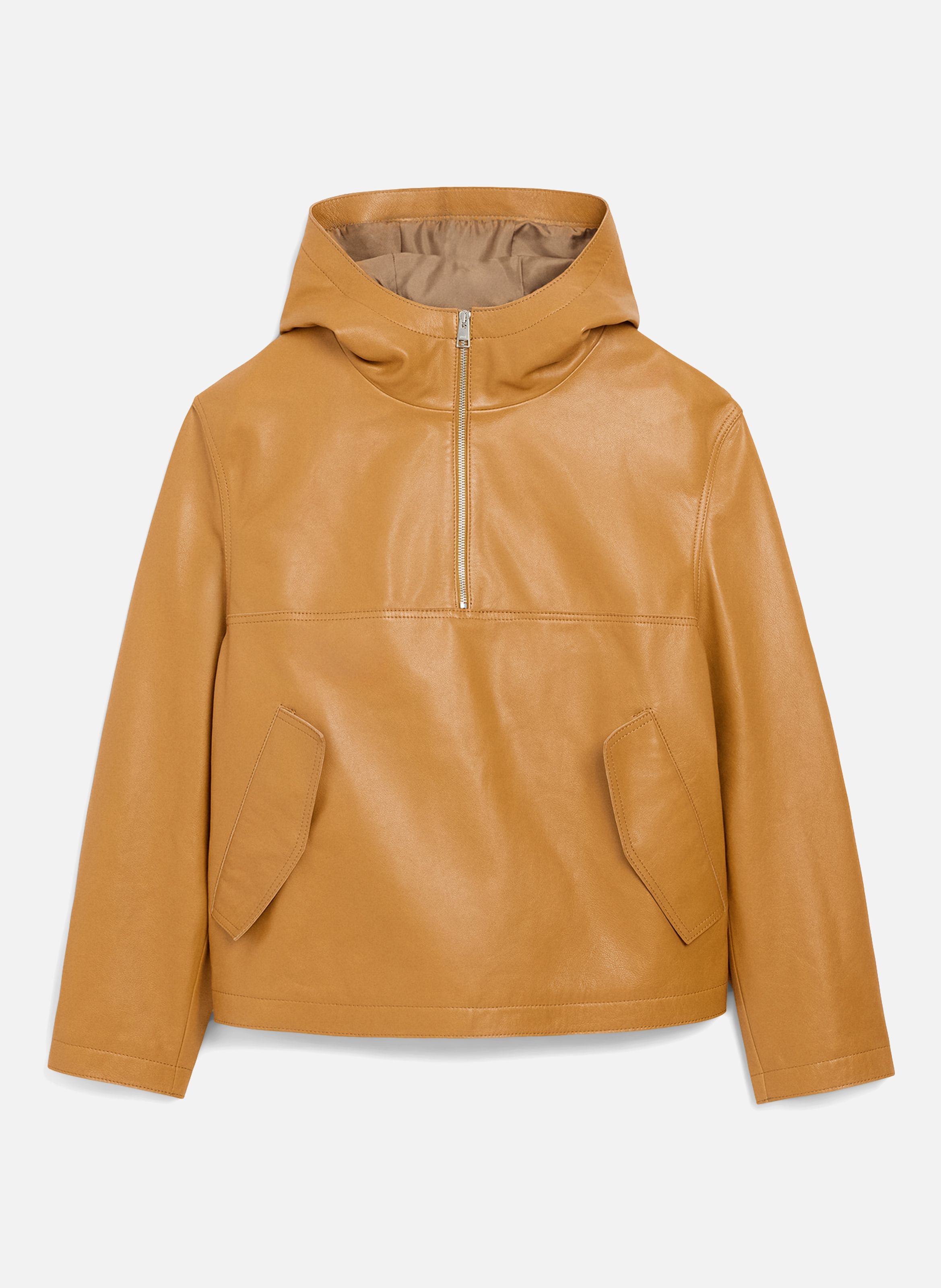 Veste a capuche en cuir de vache AMI PARIS Jaune