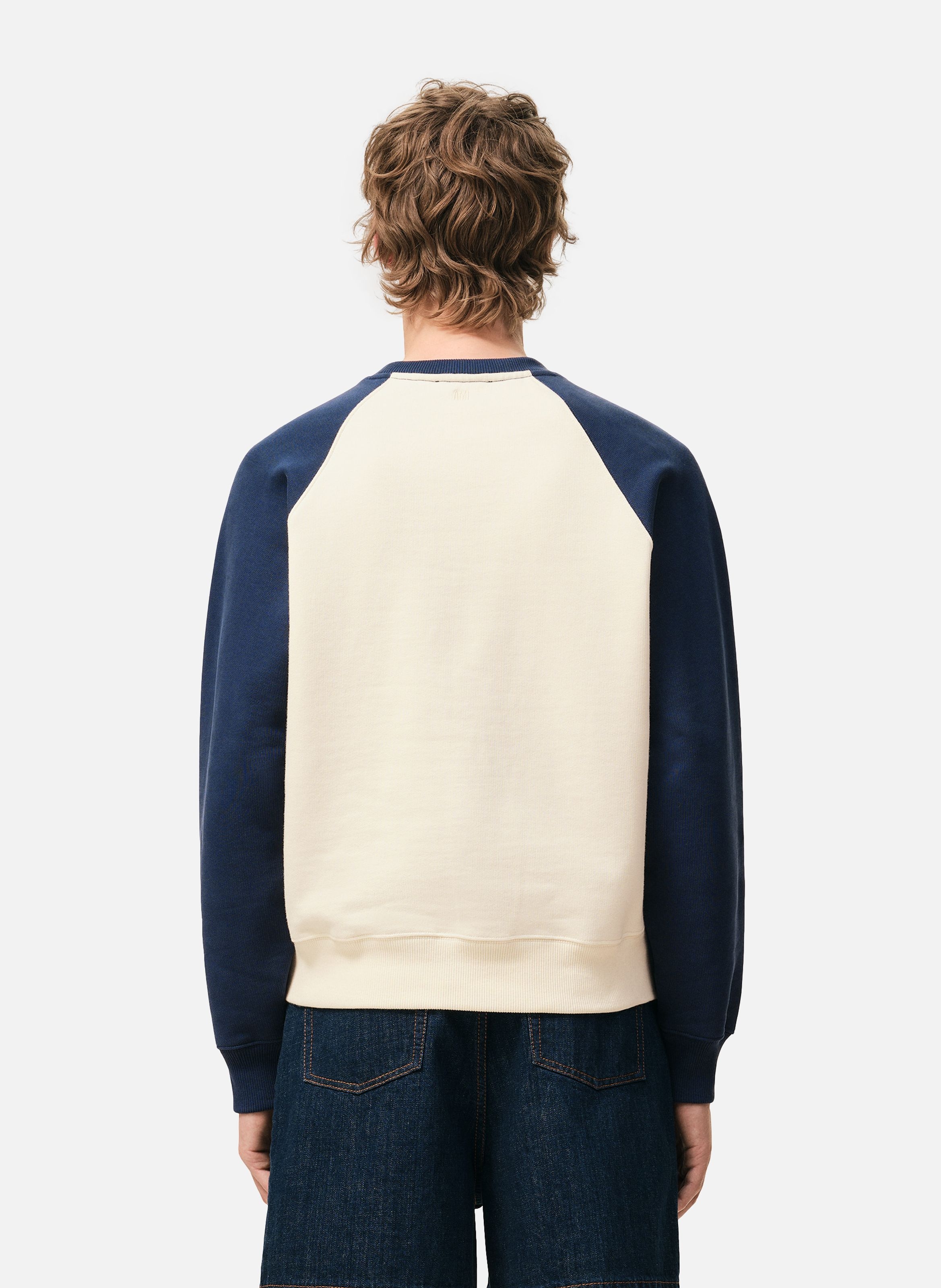 Sweatshirt ami de coeur crochet unisexe en coton AMI PARIS Bleu