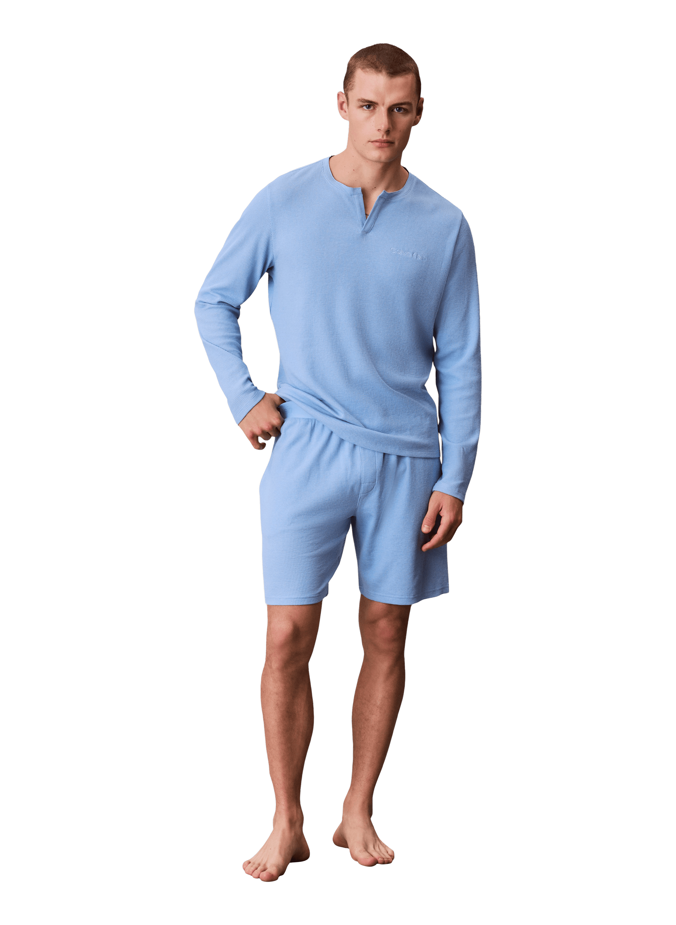 Bas de pyjama en maille de gaufrée CALVIN KLEIN Bleu