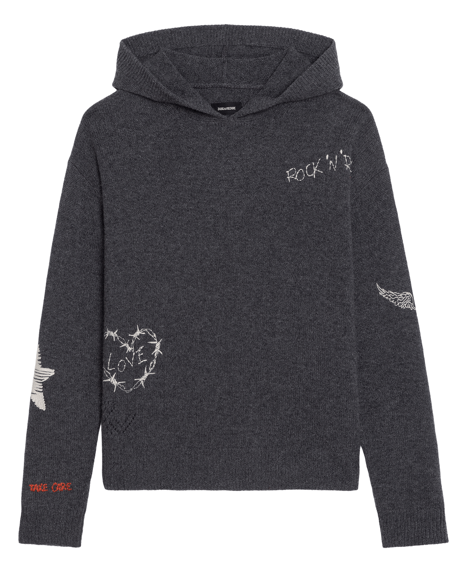 Sweatshirt à capuche en maille cachemire markyz ZADIG&VOLTAIRE Gris