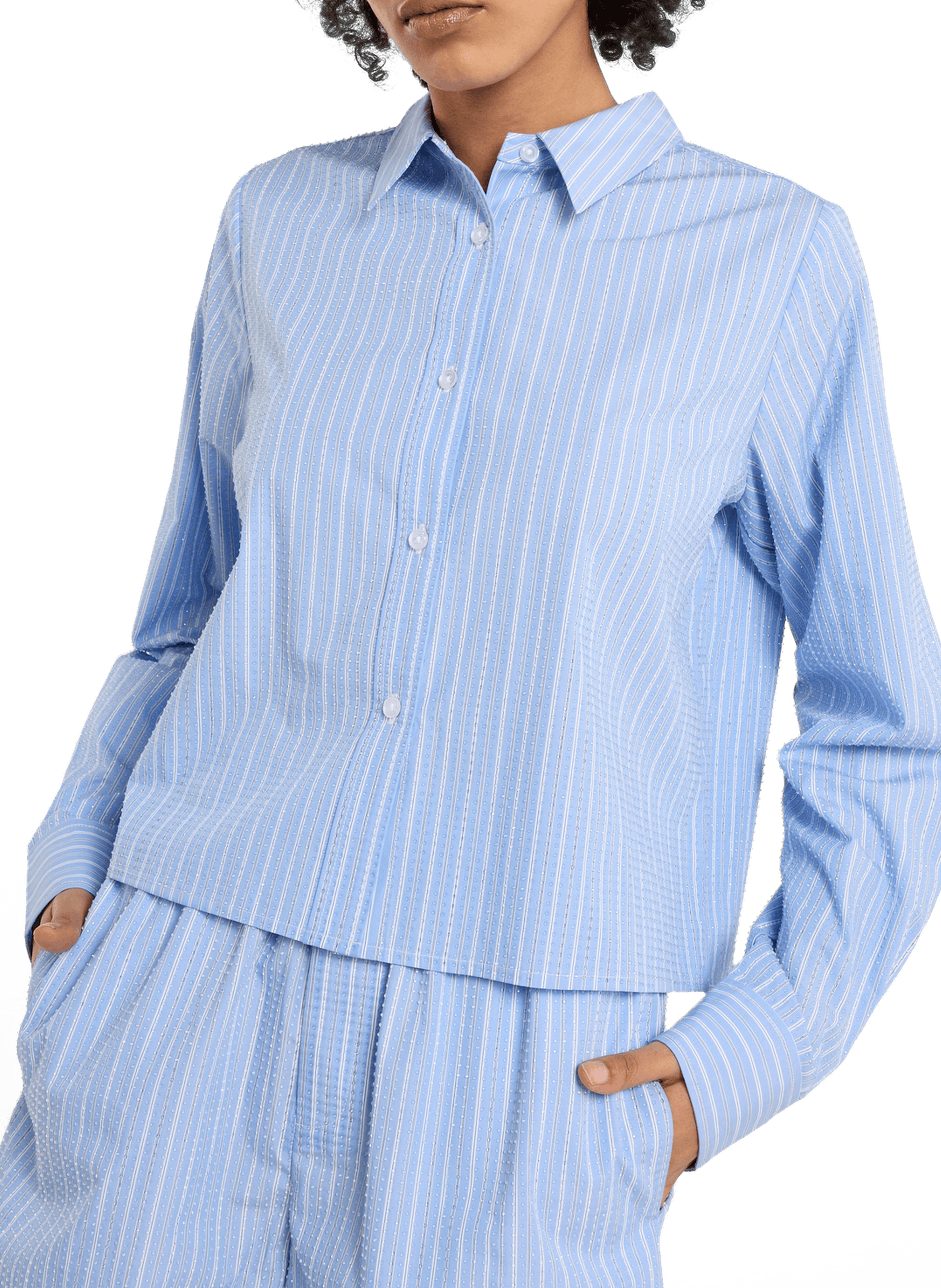 Striped shirt with rhinestones by Aurel SAISON 1865 Blue