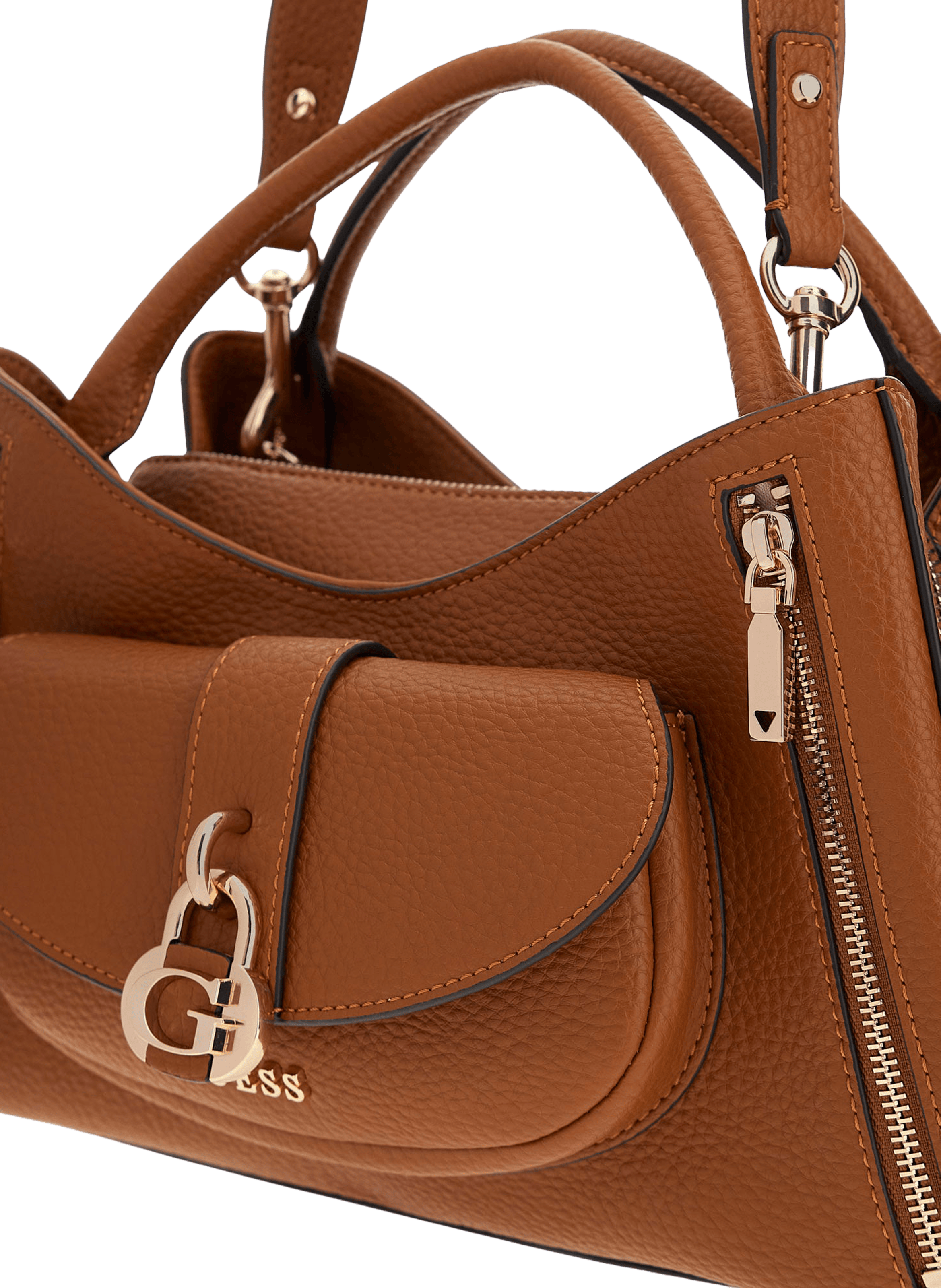 Borsa a mano Jessa con logo GUESS Marrone