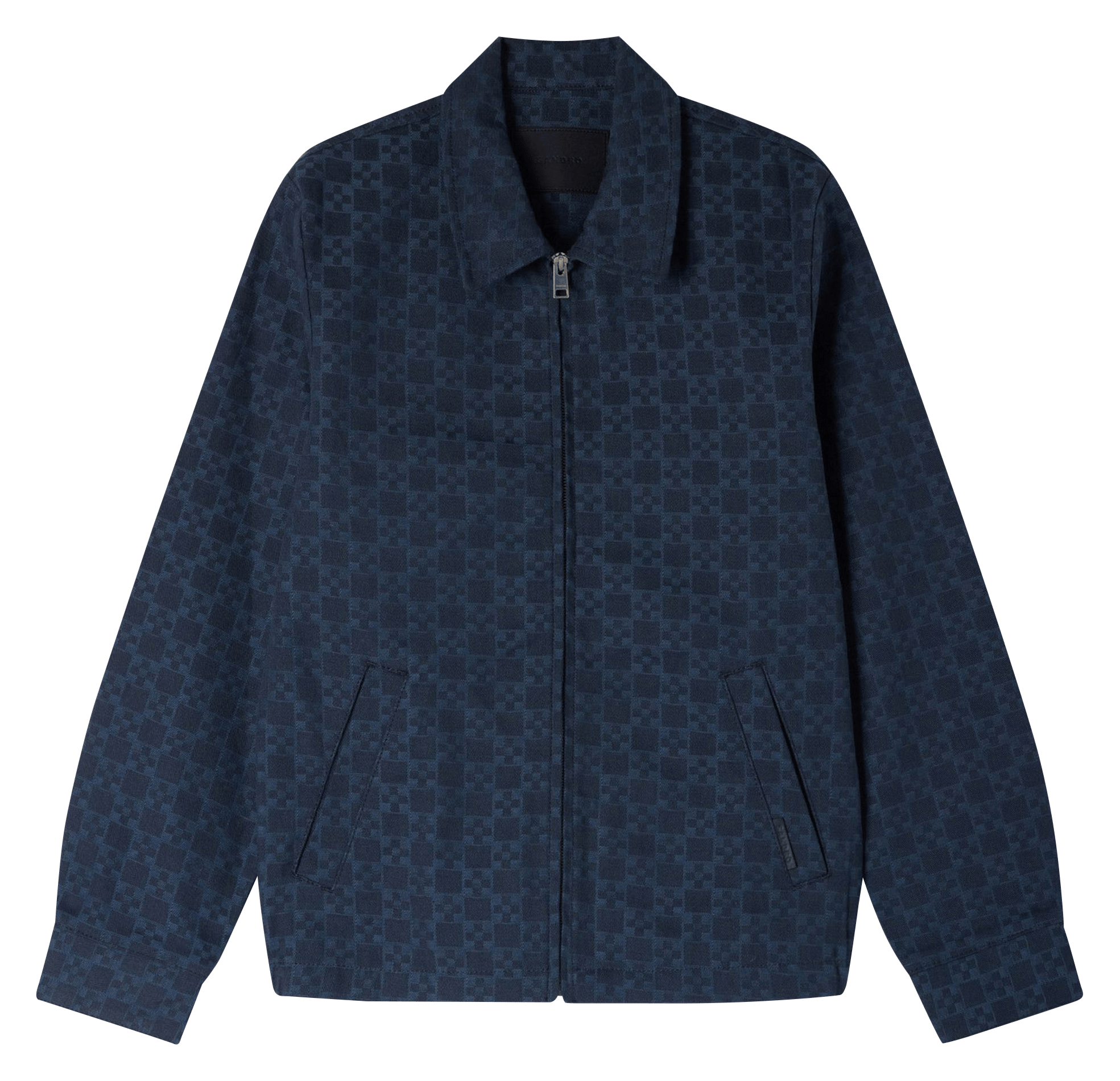 Blouson zippé à motifs en coton SANDRO Bleu