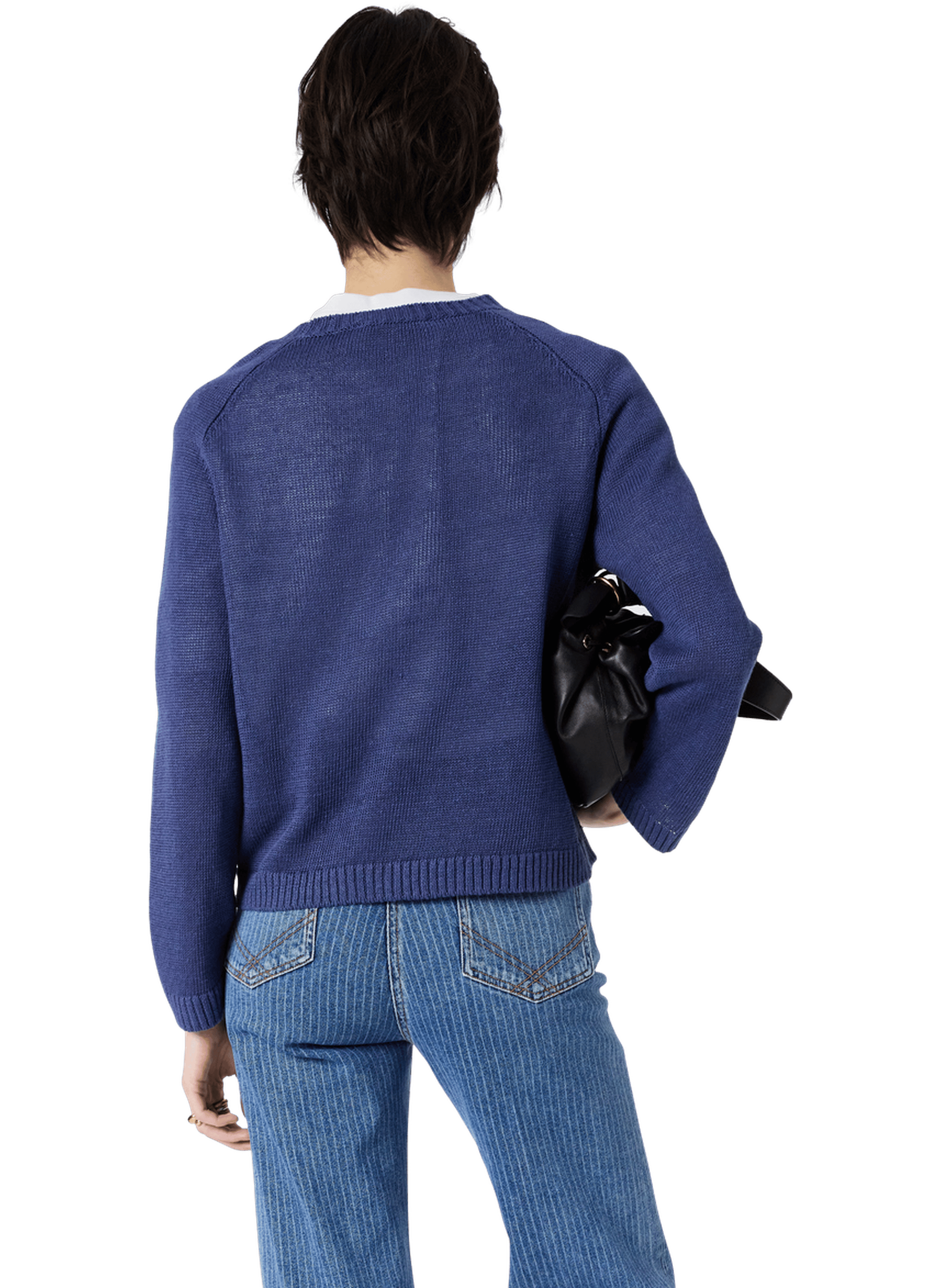Pull col rond en lin - lauranna GERARD DAREL Bleu
