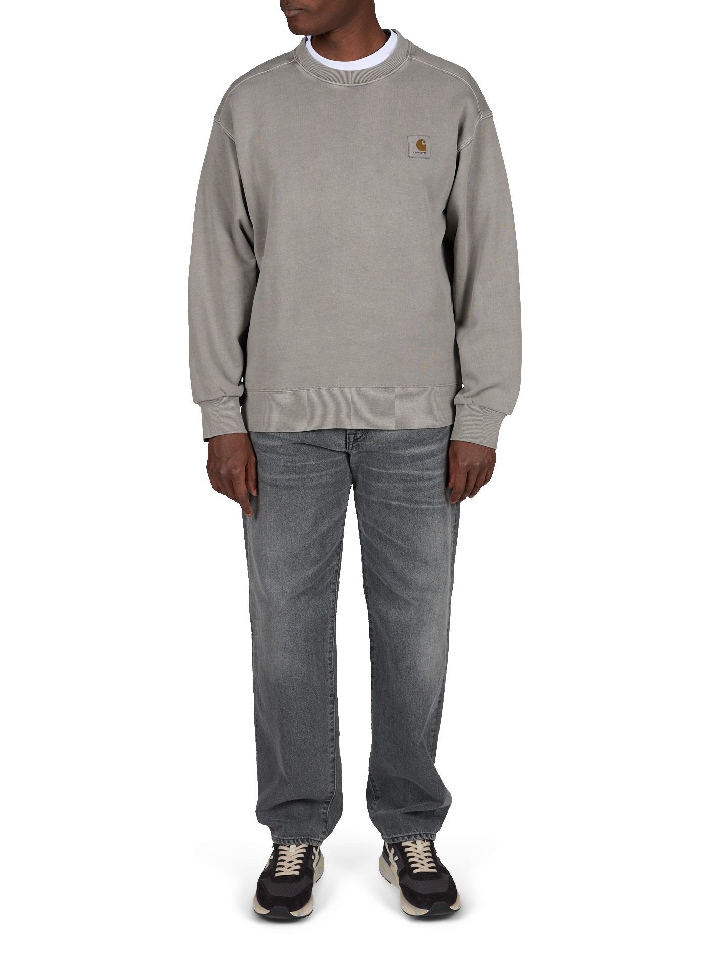 Sweatshirt Nelson col rond en coton CARHARTT WIP Gris