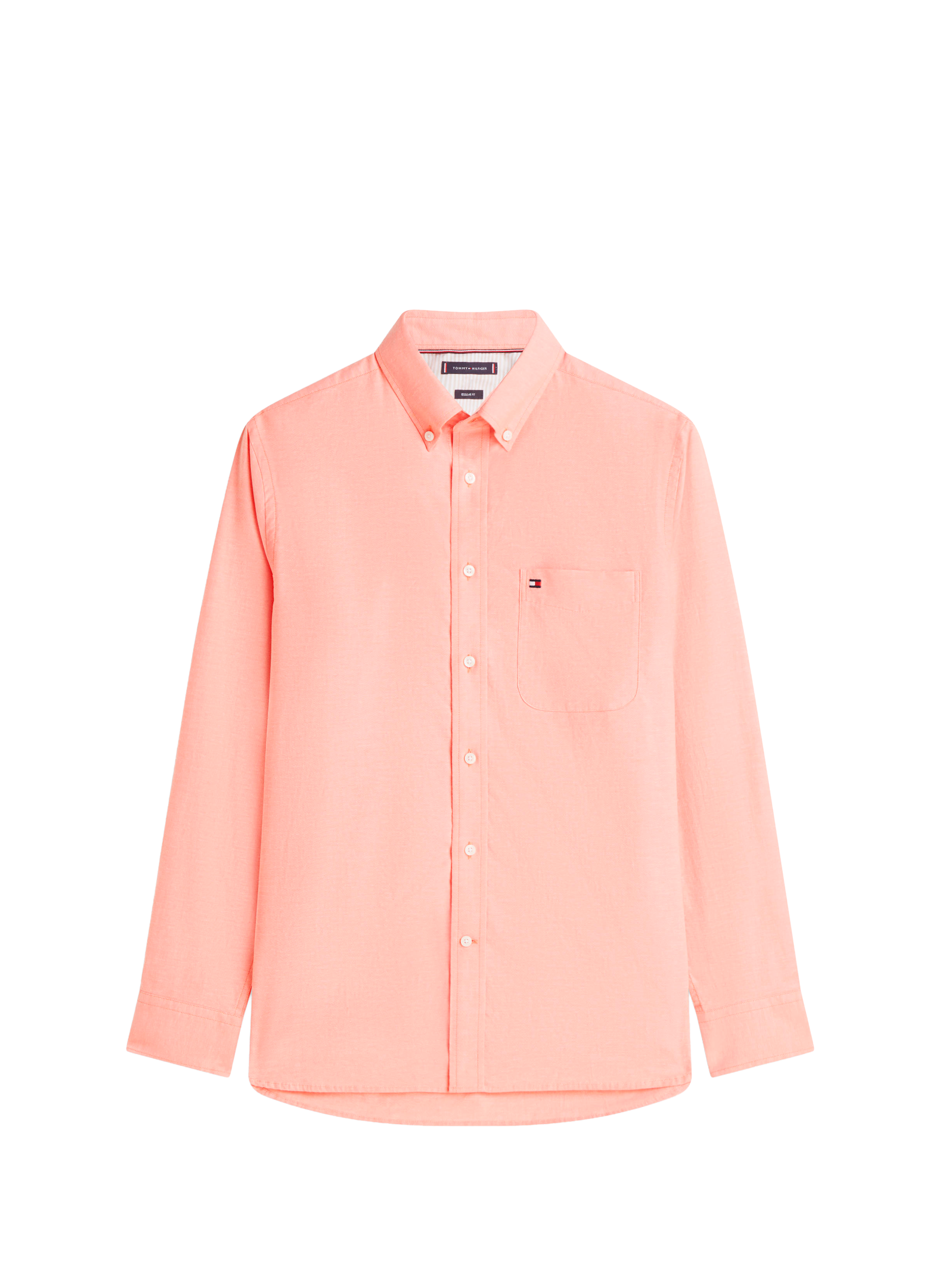 Lightweight slim-fit shirt in blended cotton TOMMY HILFIGER Orange
