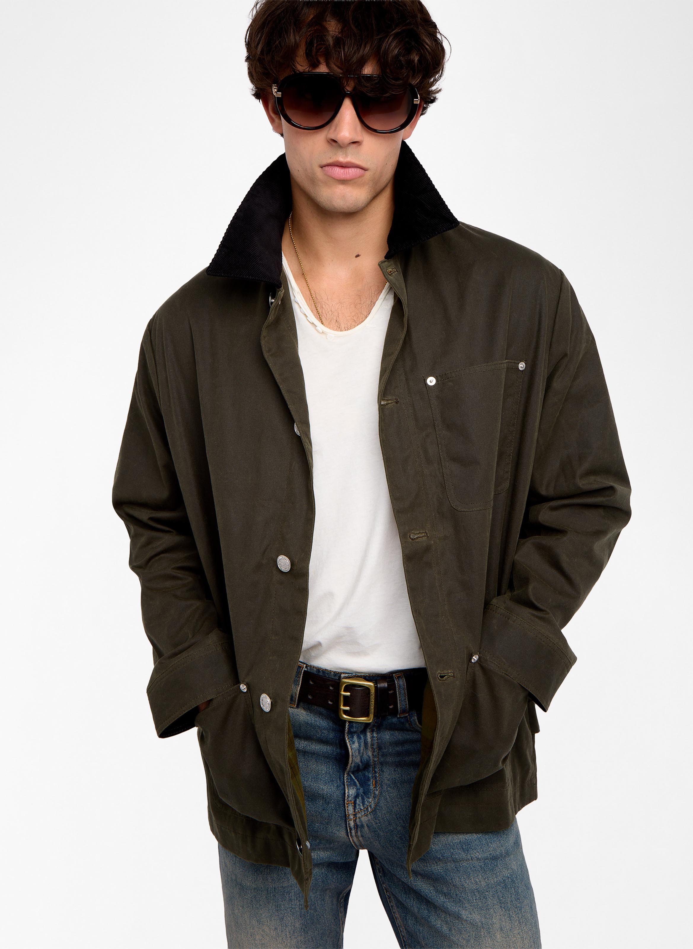 Veste col classique en coton boye ZADIG&VOLTAIRE Kaki