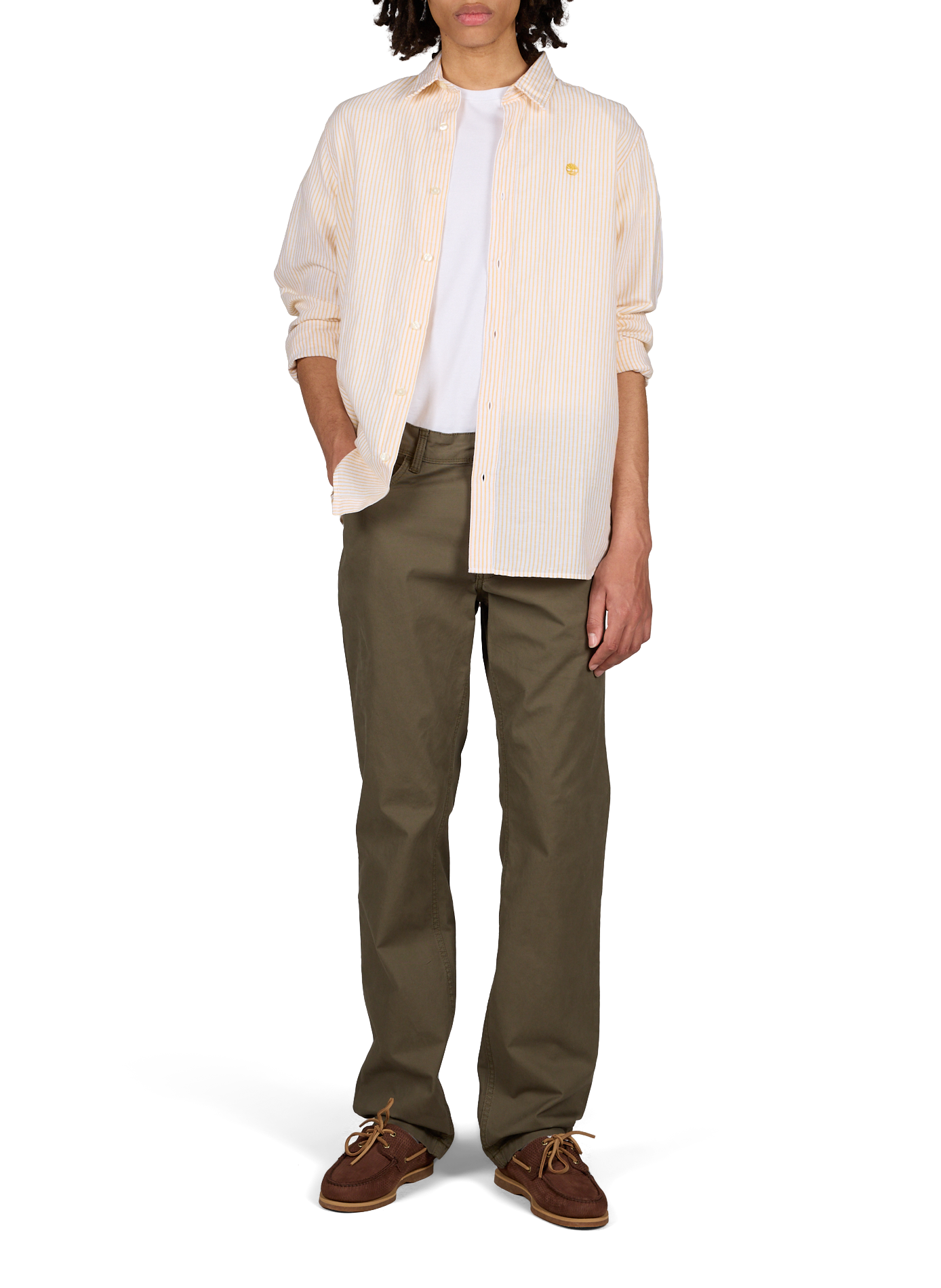 Broek in effen katoenmix TIMBERLAND Kaki