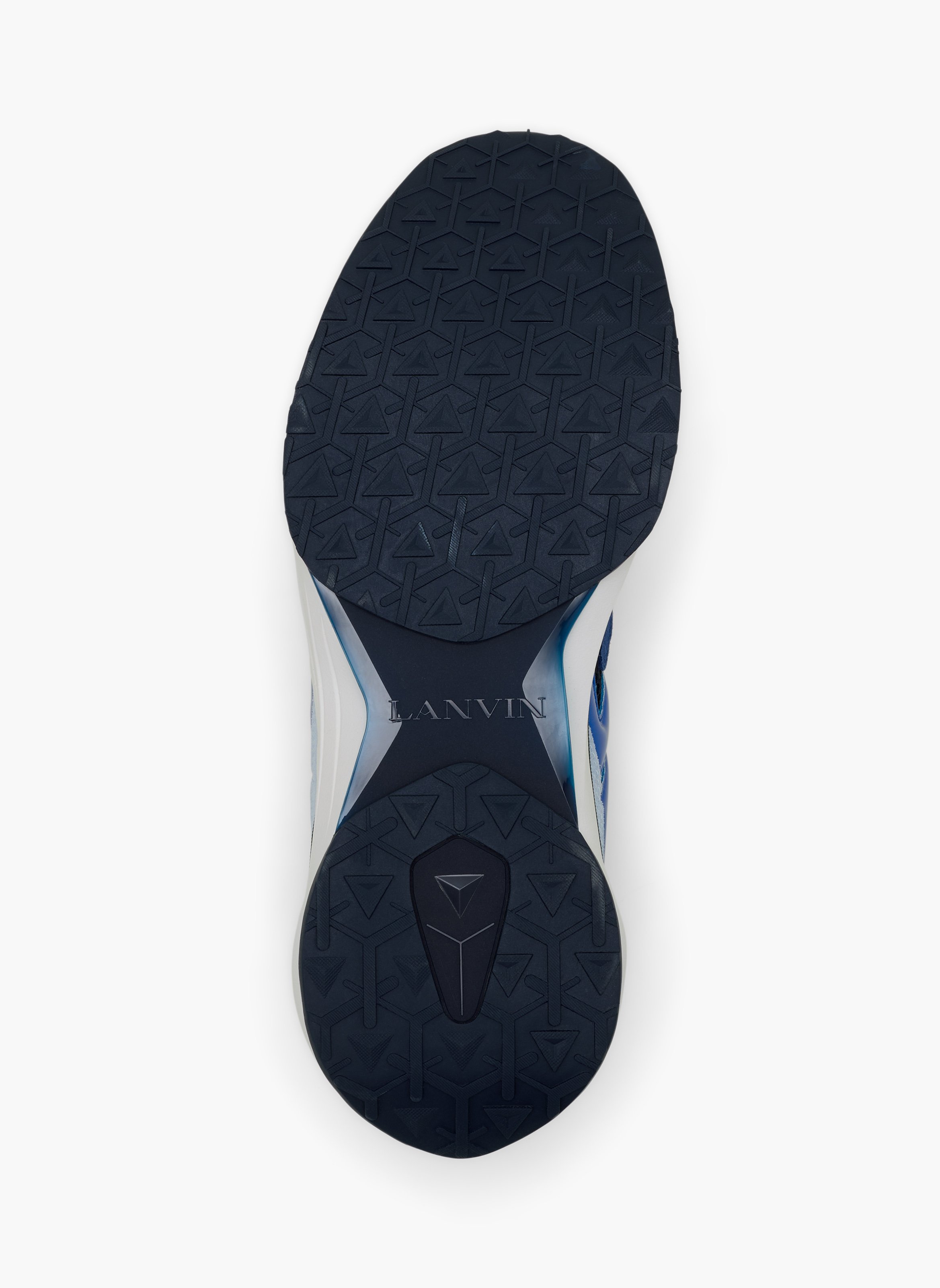 Sneakers jla en mesh et cuir métallisé LANVIN Bleu