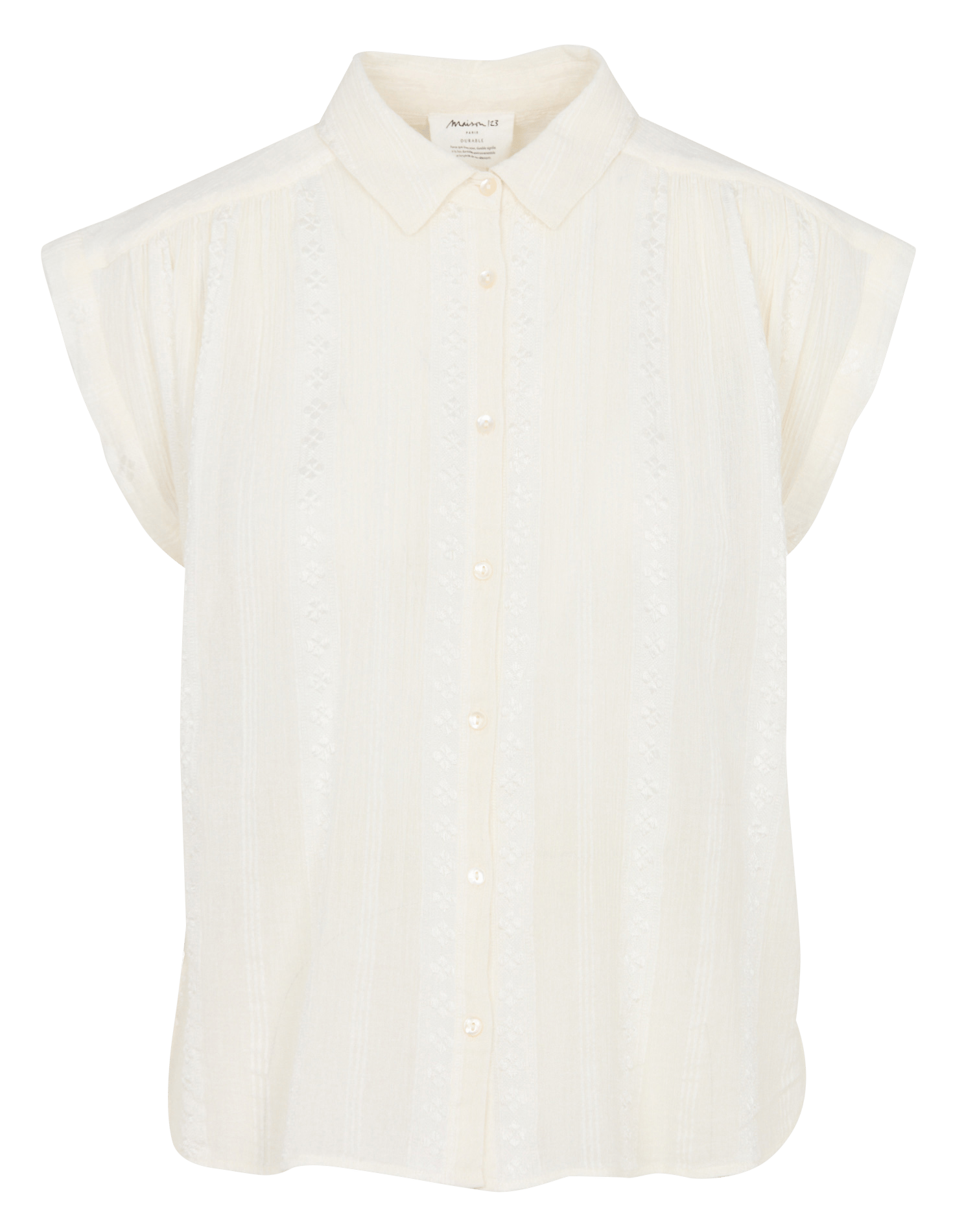 Chemiser col classique en coton mélangé derry MAISON 123 Beige