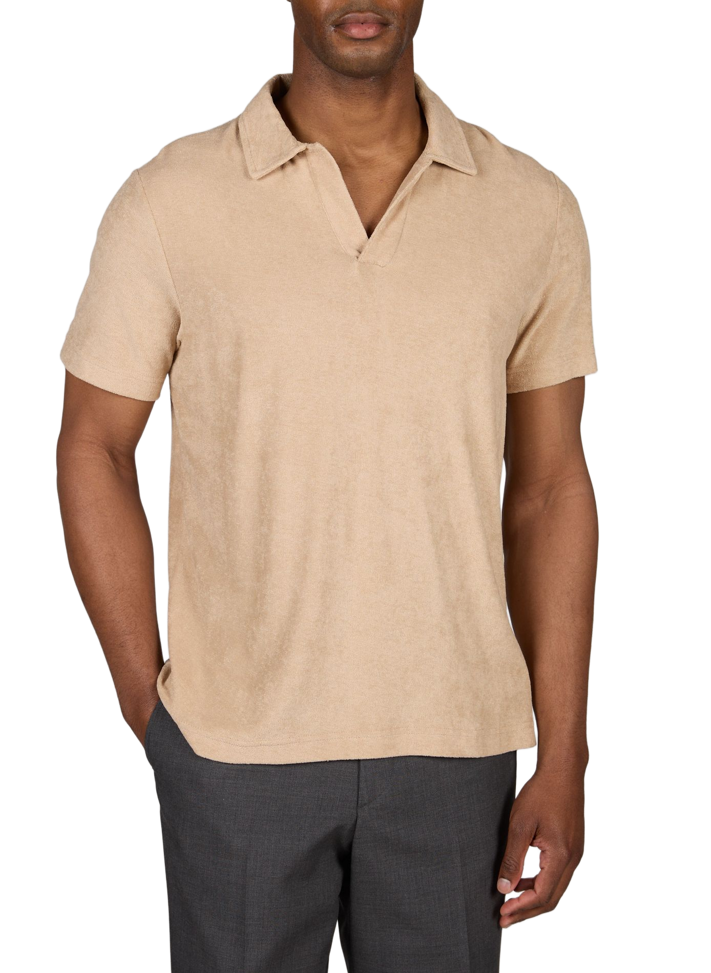 Polo a maniche corte in spugna. MC2 SAINT BARTH Beige