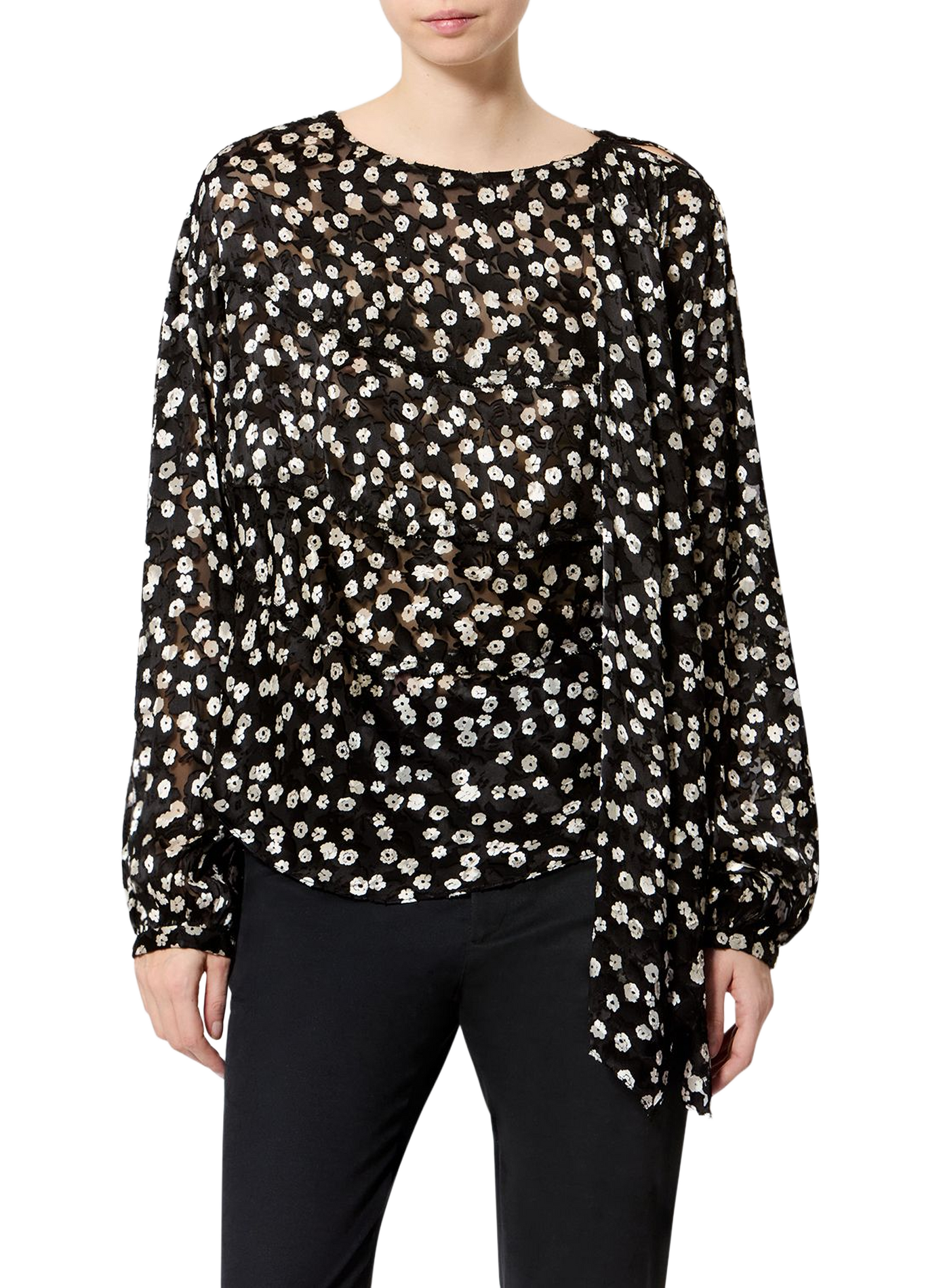 Printed silk blend evening blouse ISABEL MARANT Black