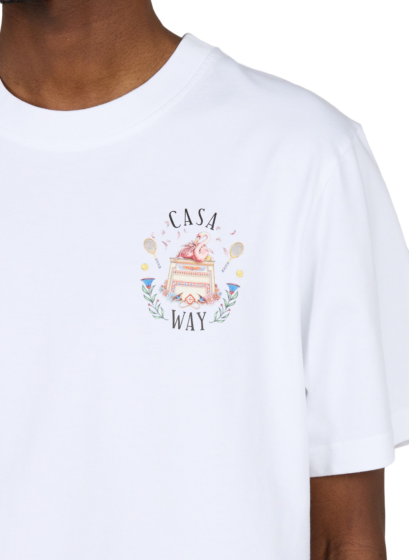 Round neck straight fit cotton T-shirt with screen printing CASABLANCA PARIS Multicolour