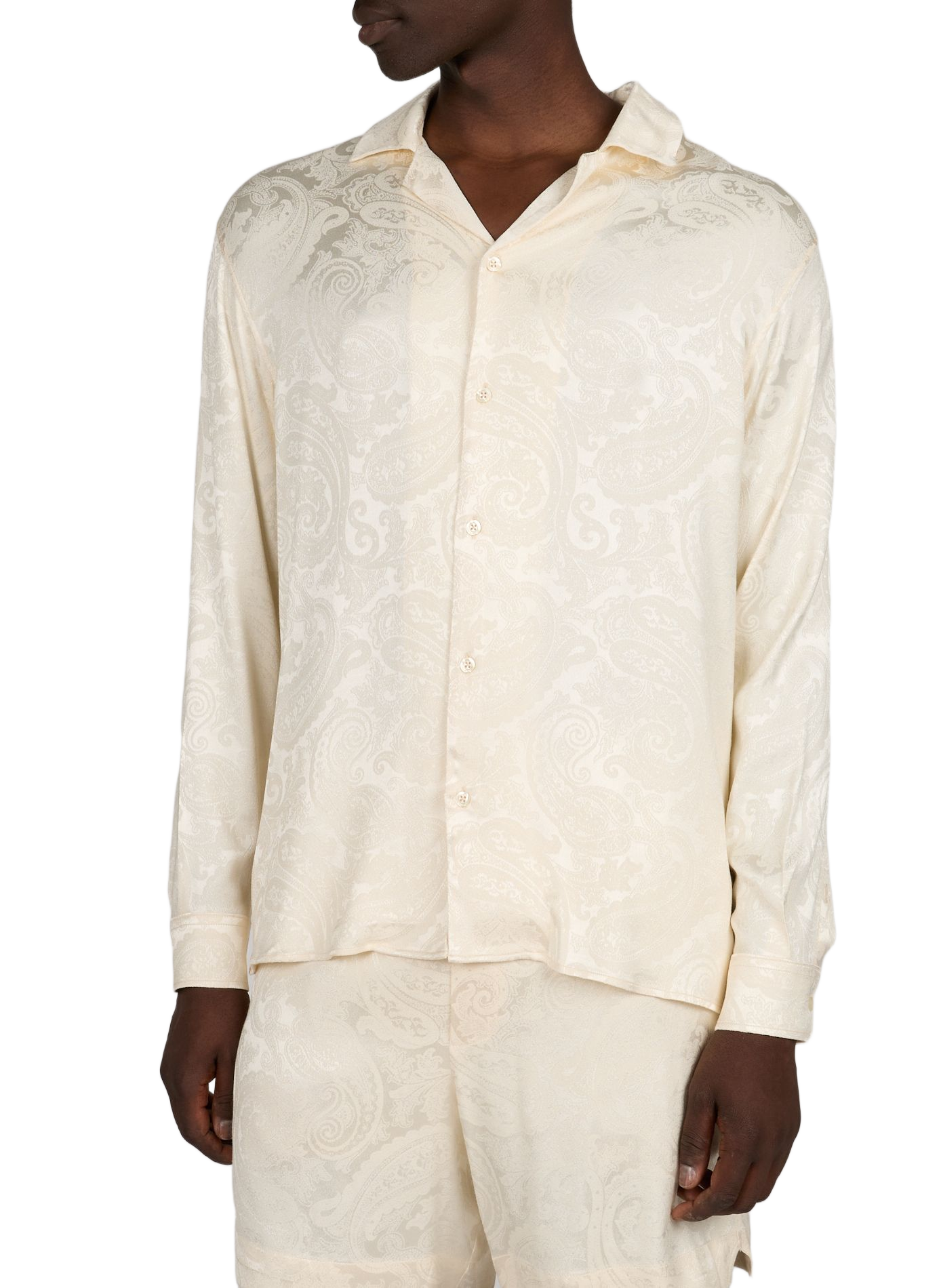 Long-sleeved Paisley Jacquard Shirt DROLE DE MONSIEUR Beige