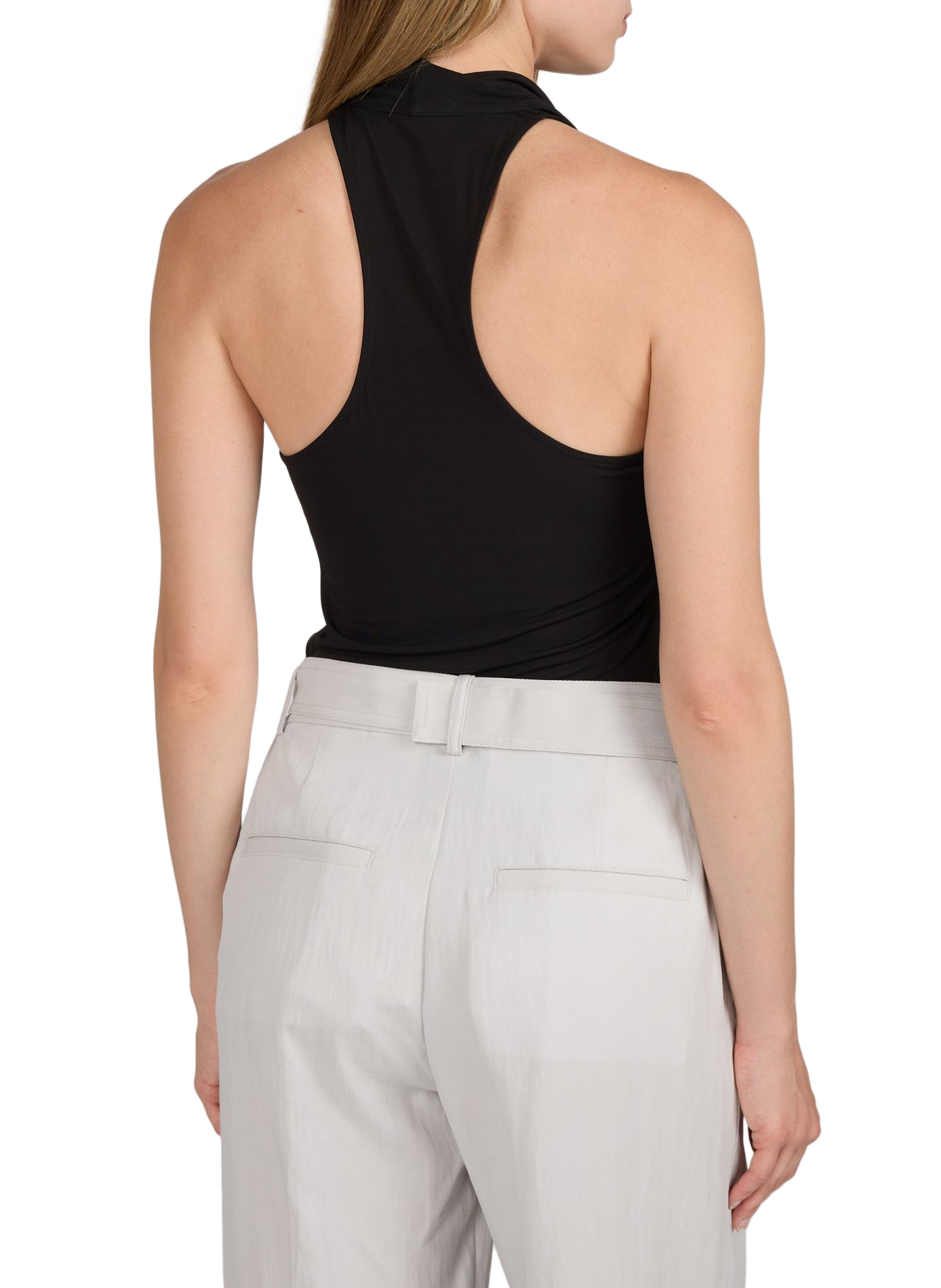 Top con superposición drapeada y torsionada HELMUT LANG Negro