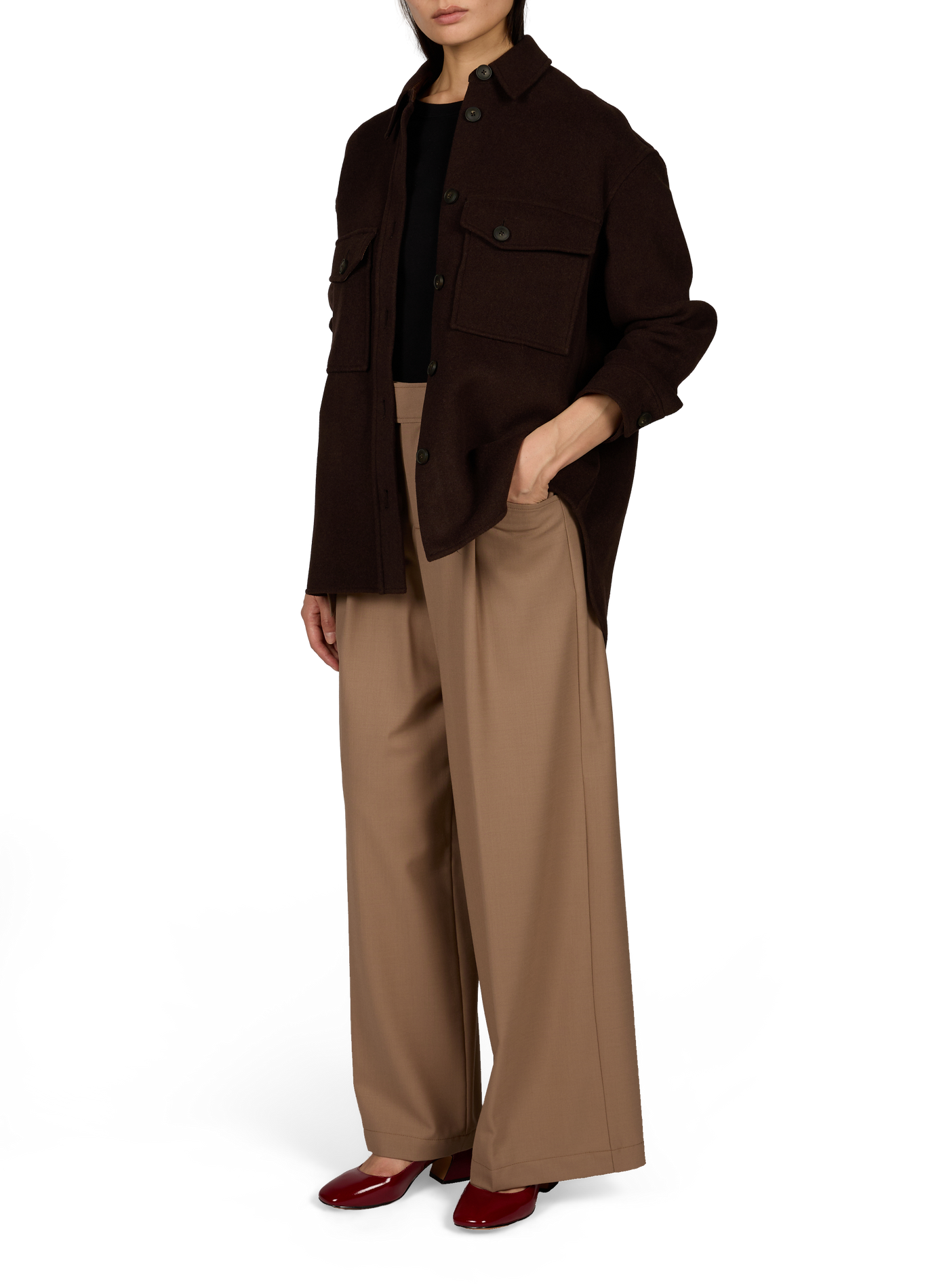 Weite Hose aus Wollmischung CLOSED Beige