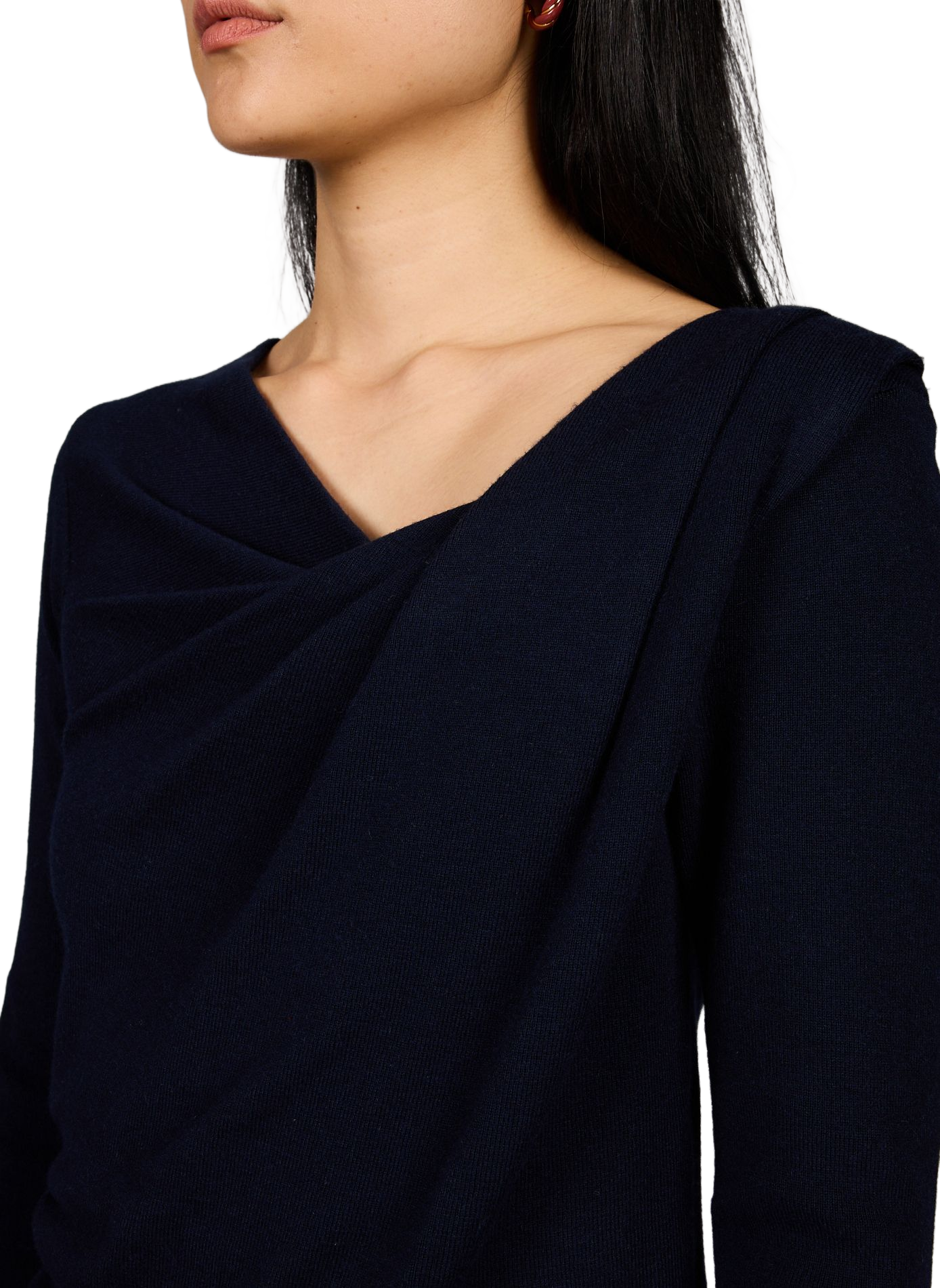 Angepasster Pullover mit gerafftem Kragen SUNCOO Blau