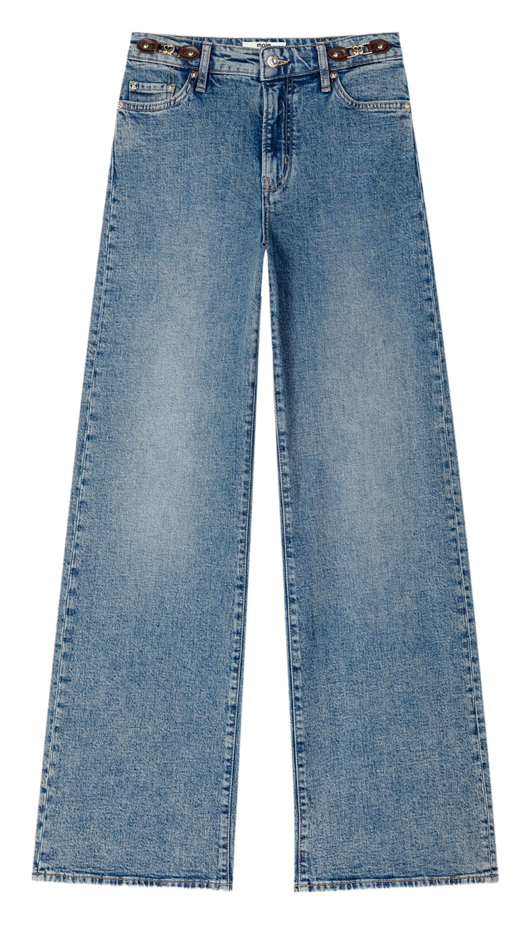 Jean droit en coton MAJE Bleu