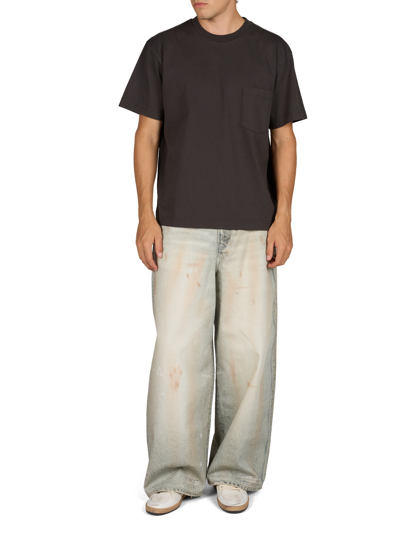 Oversized cotton crew-neck T-shirt set OLOW Black