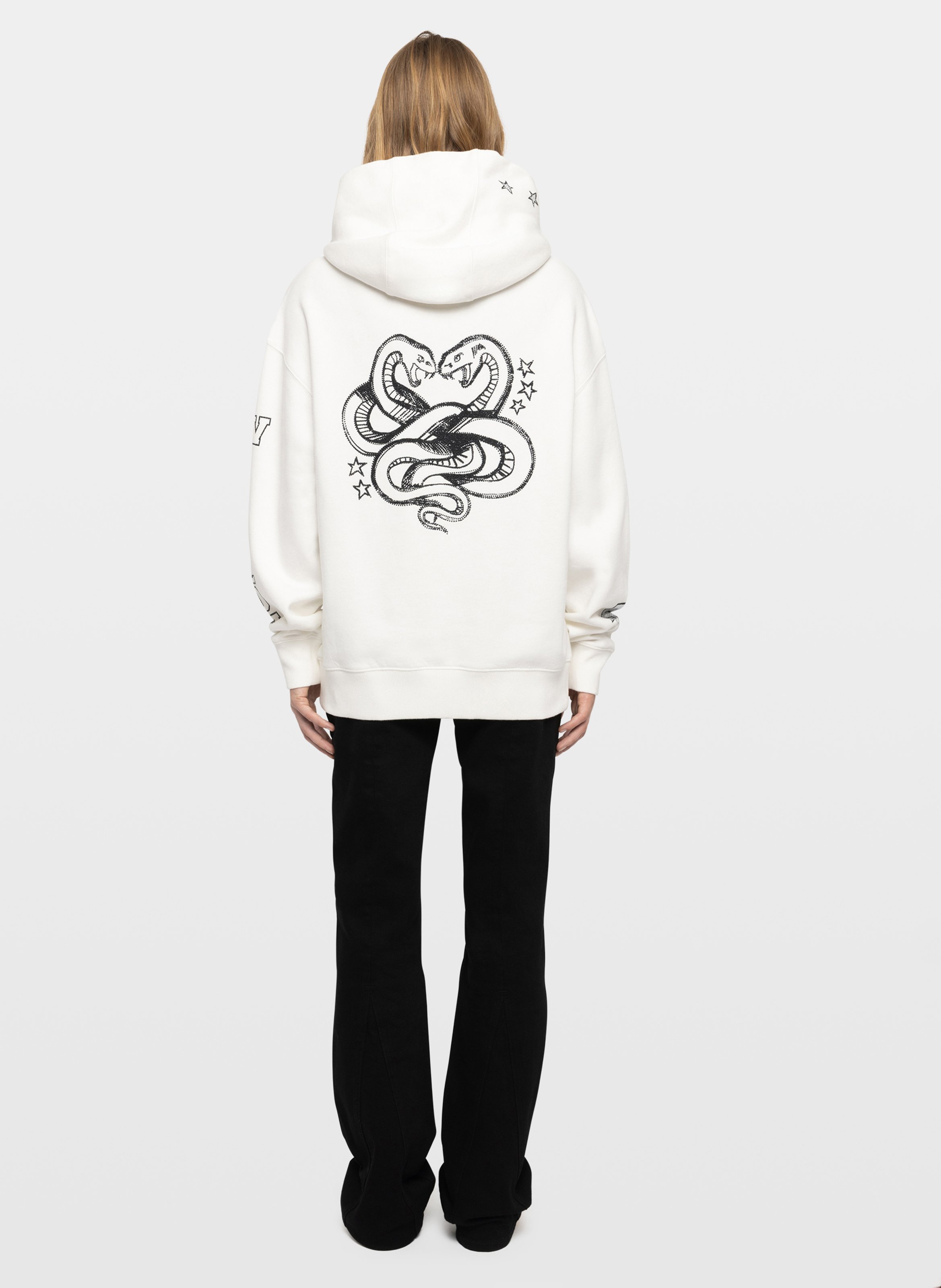 Sweat à capuche droit en coton sweela ZADIG&VOLTAIRE Wit