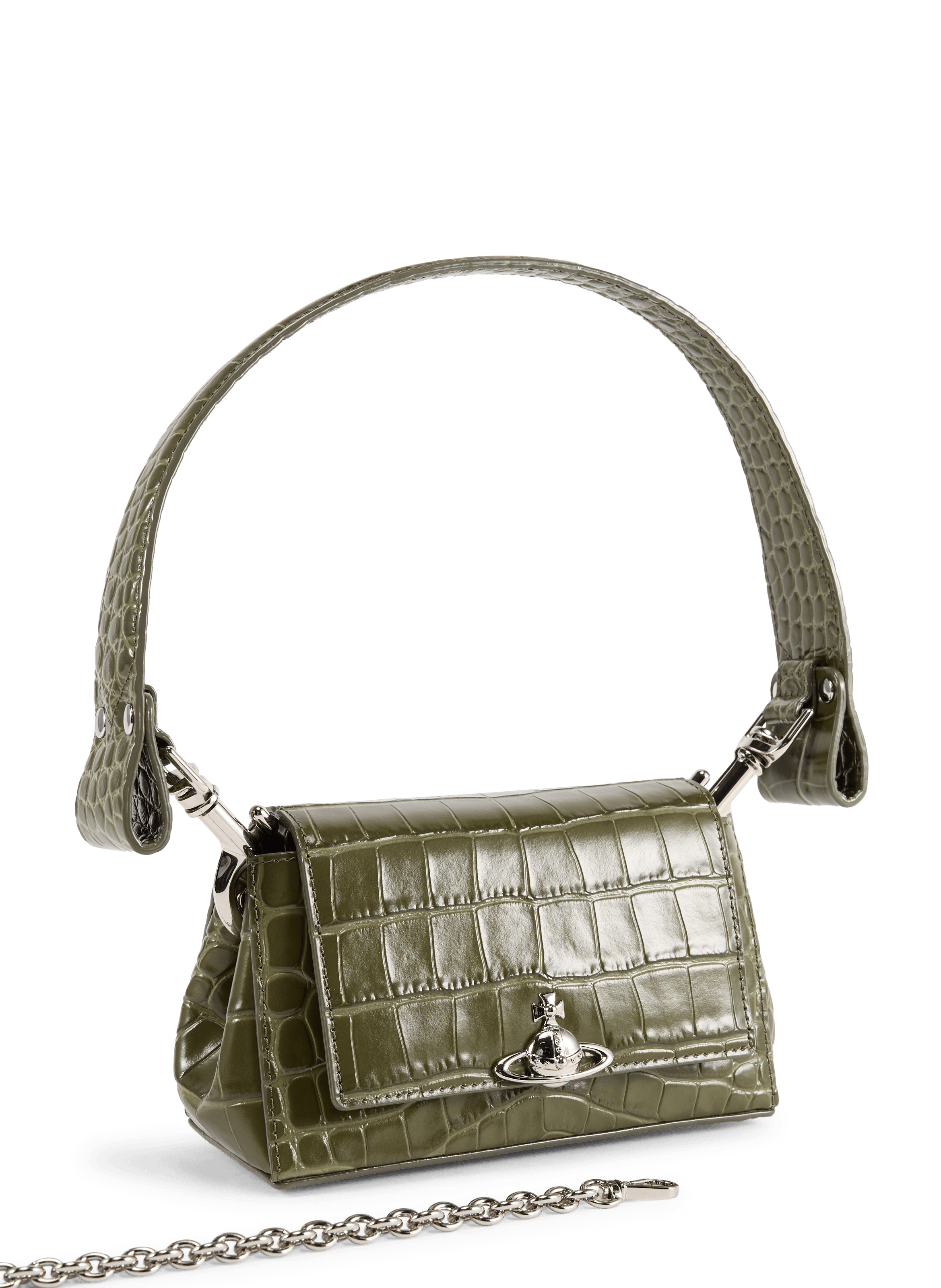 Kleine Hazel-handtas van krokodillenleerlook VIVIENNE WESTWOOD Groen