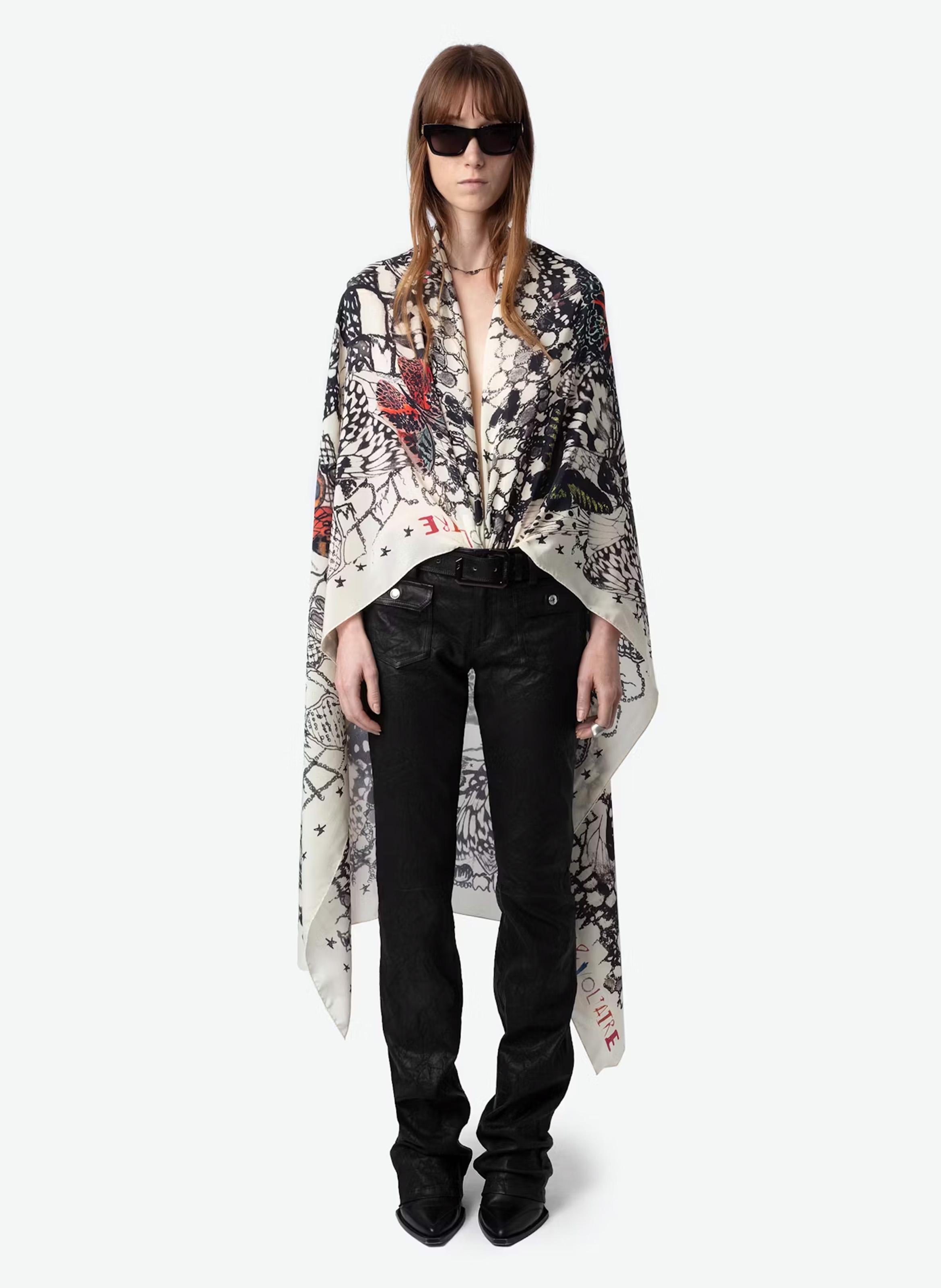 Zijden sjaal met Blondie-print ZADIG&VOLTAIRE Wit
