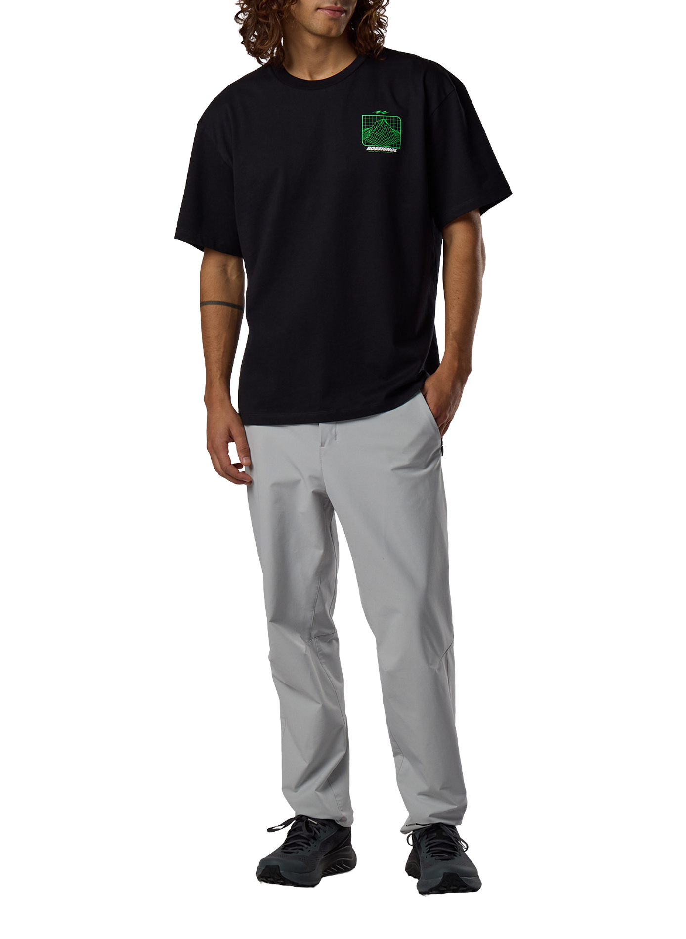 T-shirt droit col rond imprimé en coton ROSSIGNOL Schwarz